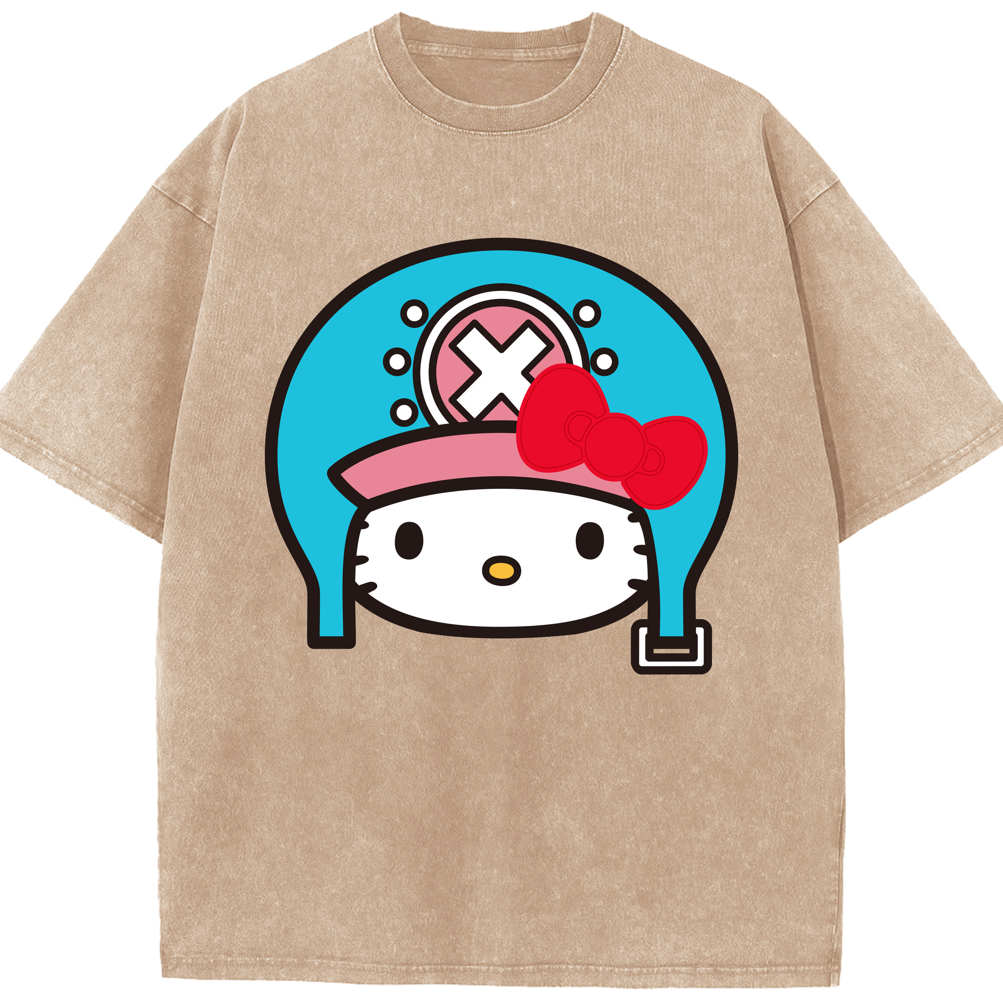 （画像用） Hello Kitty ハローキティ 綿100% ヴィンテージ風 半袖Tシャツ（フロントプリント）