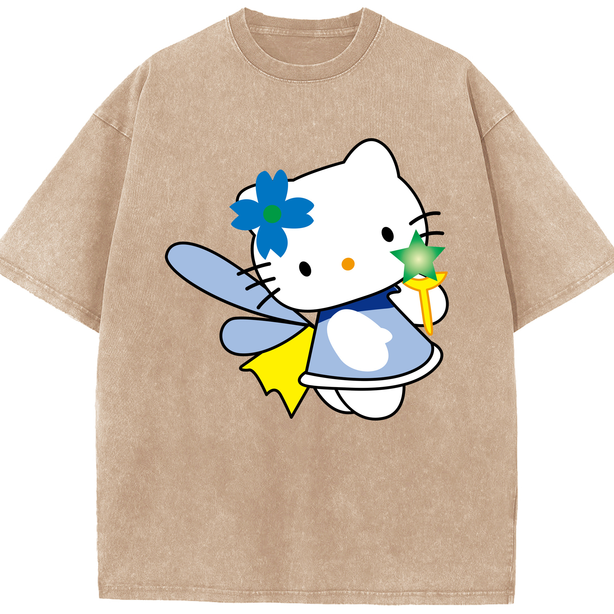 （画像用） Hello Kitty ハローキティ 綿100% ヴィンテージ風 半袖Tシャツ（フロントプリント）