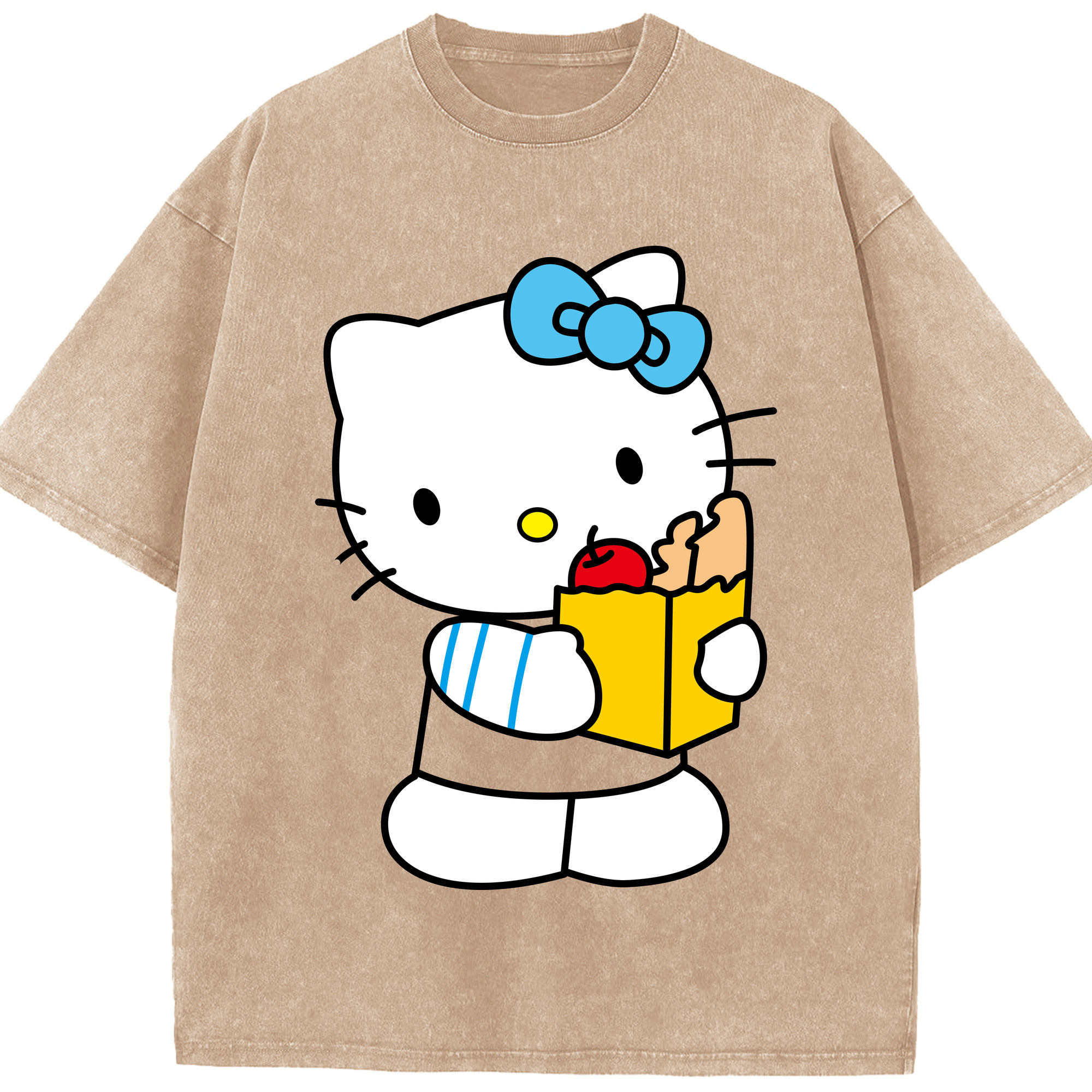 （画像用） Hello Kitty ハローキティ 綿100% ヴィンテージ風 半袖Tシャツ（フロントプリント）