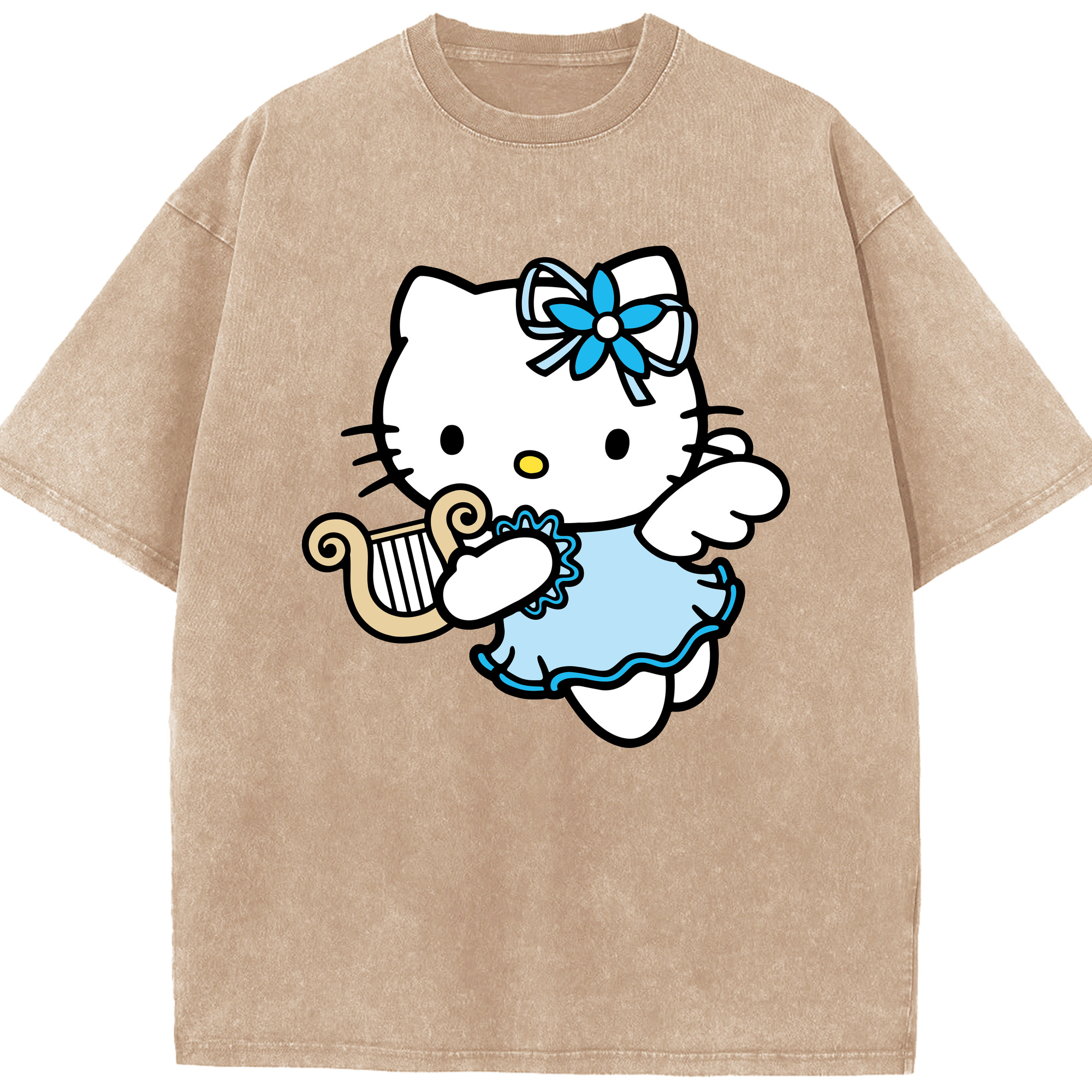 （画像用） Hello Kitty ハローキティ 綿100% ヴィンテージ風 半袖Tシャツ（フロントプリント）