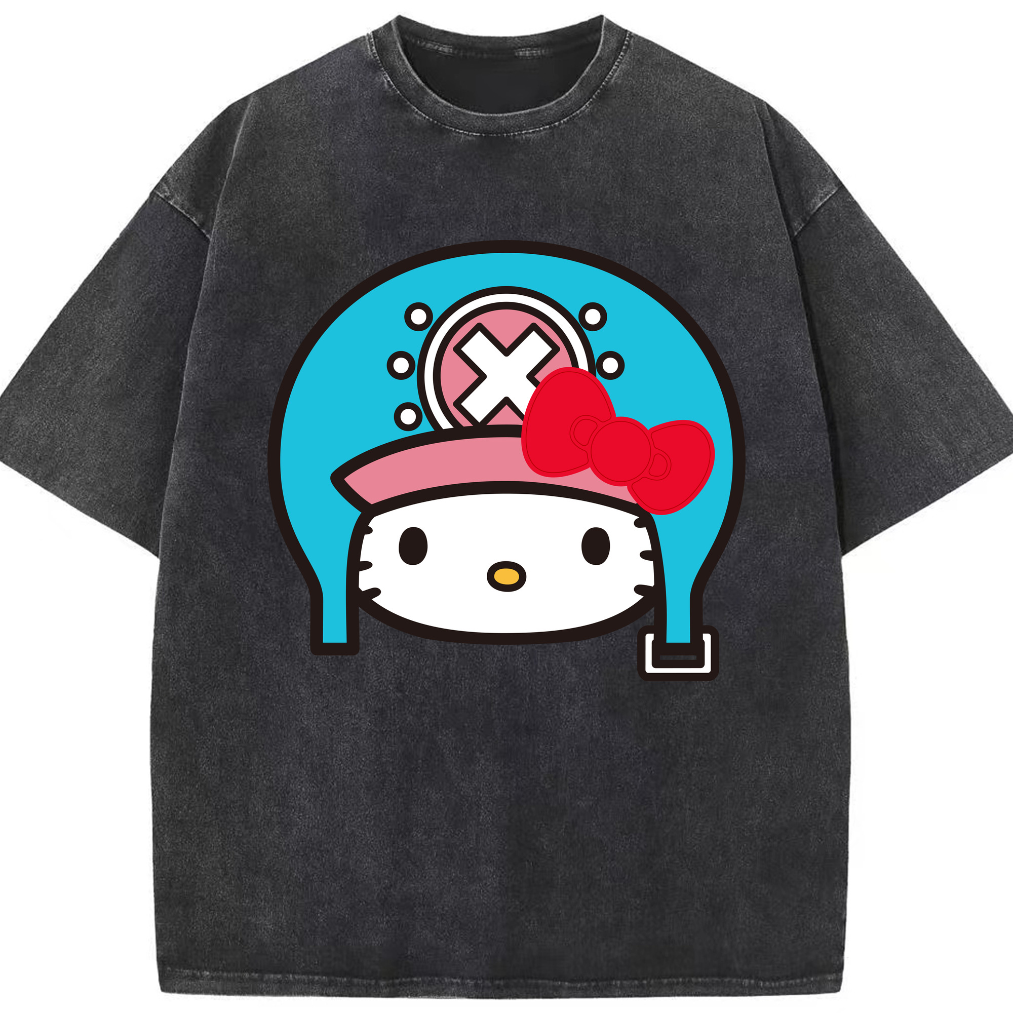 （画像用） Hello Kitty ハローキティ 綿100% ヴィンテージ風 半袖Tシャツ（フロントプリント）