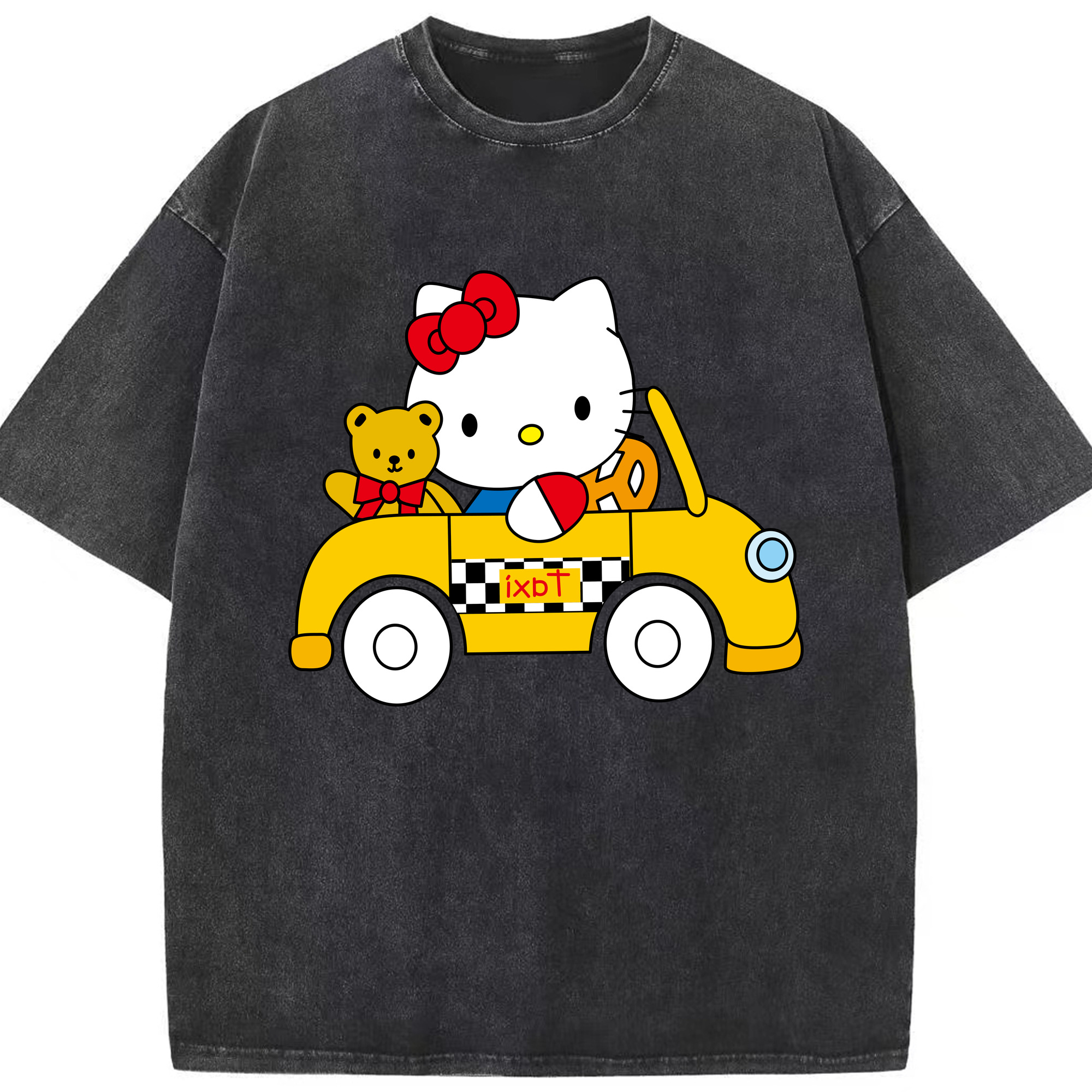 （画像用） Hello Kitty ハローキティ 綿100% ヴィンテージ風 半袖Tシャツ（フロントプリント）