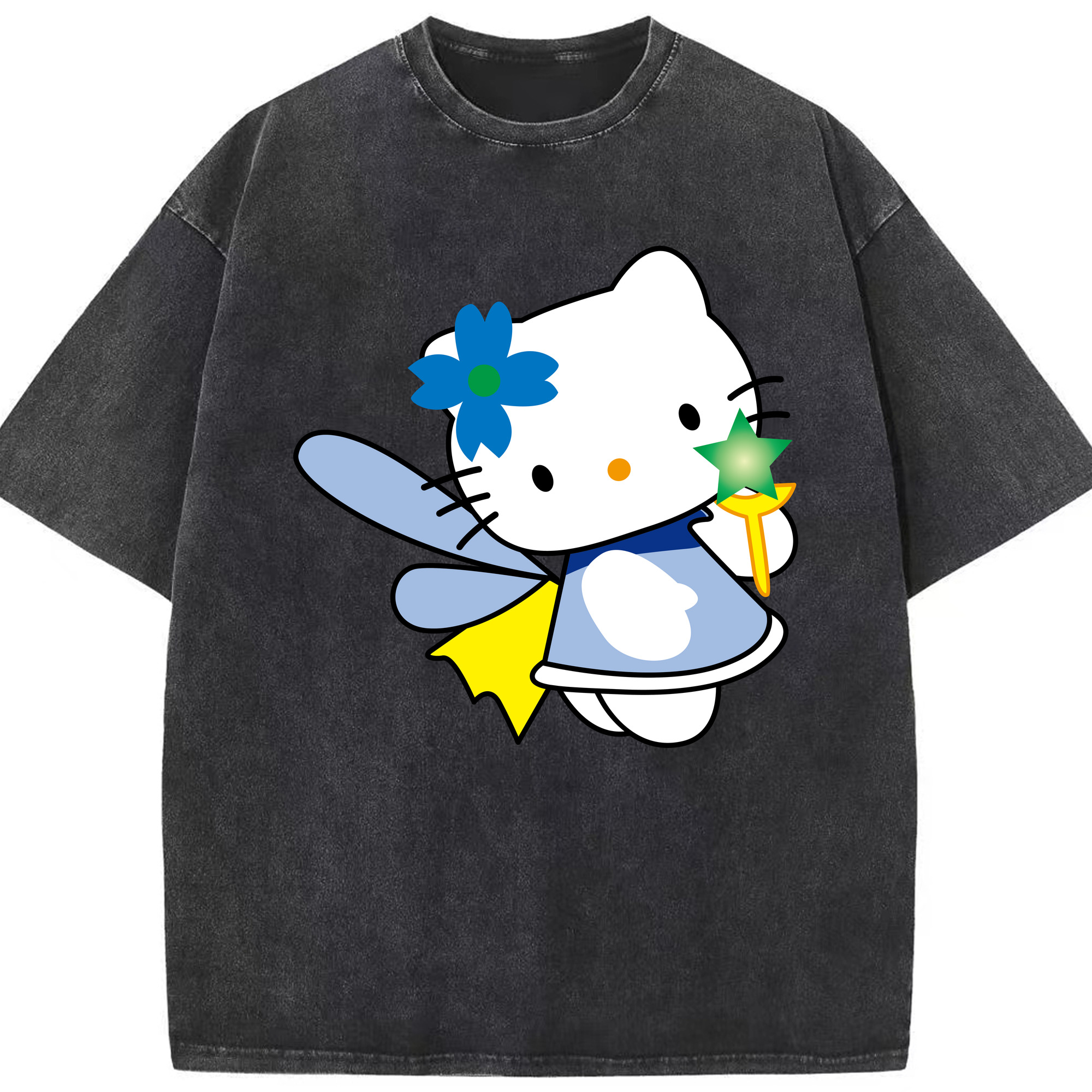 （画像用） Hello Kitty ハローキティ 綿100% ヴィンテージ風 半袖Tシャツ（フロントプリント）