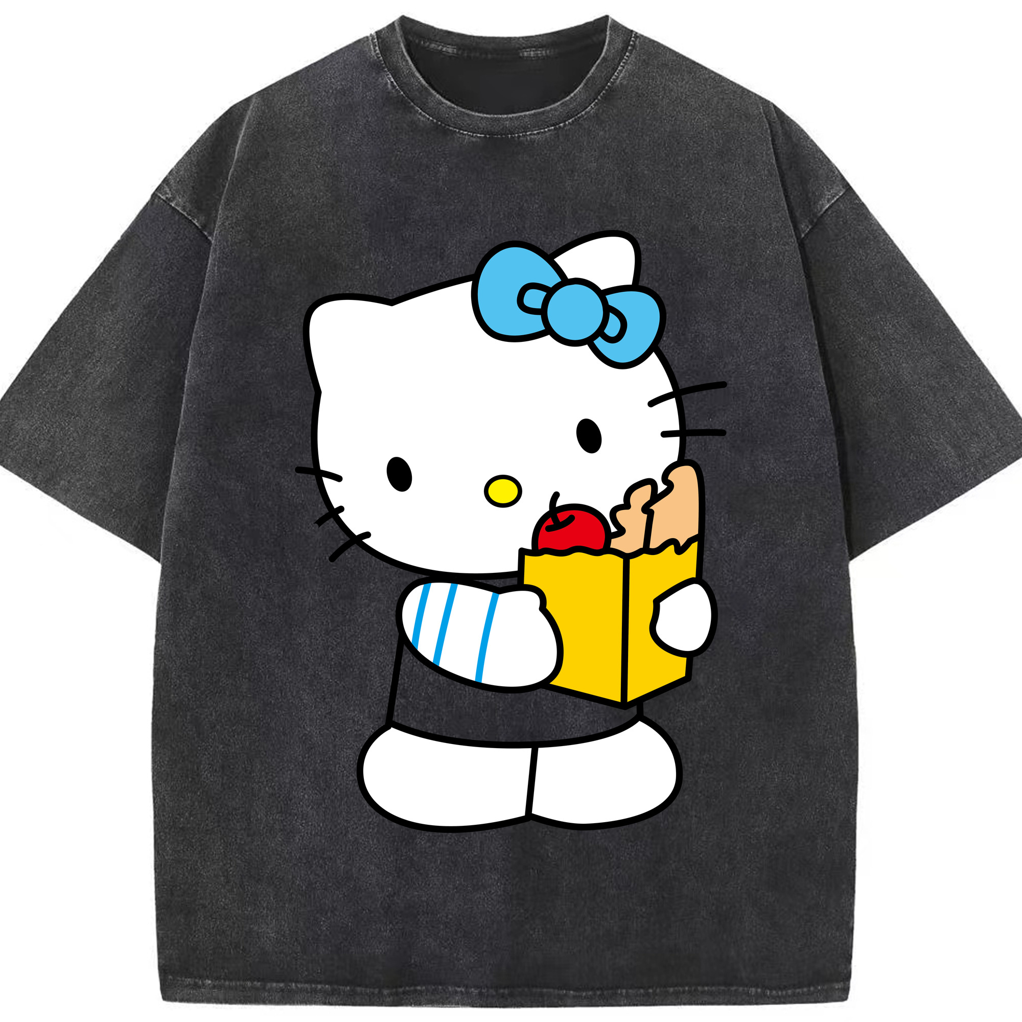 （画像用） Hello Kitty ハローキティ 綿100% ヴィンテージ風 半袖Tシャツ（フロントプリント）