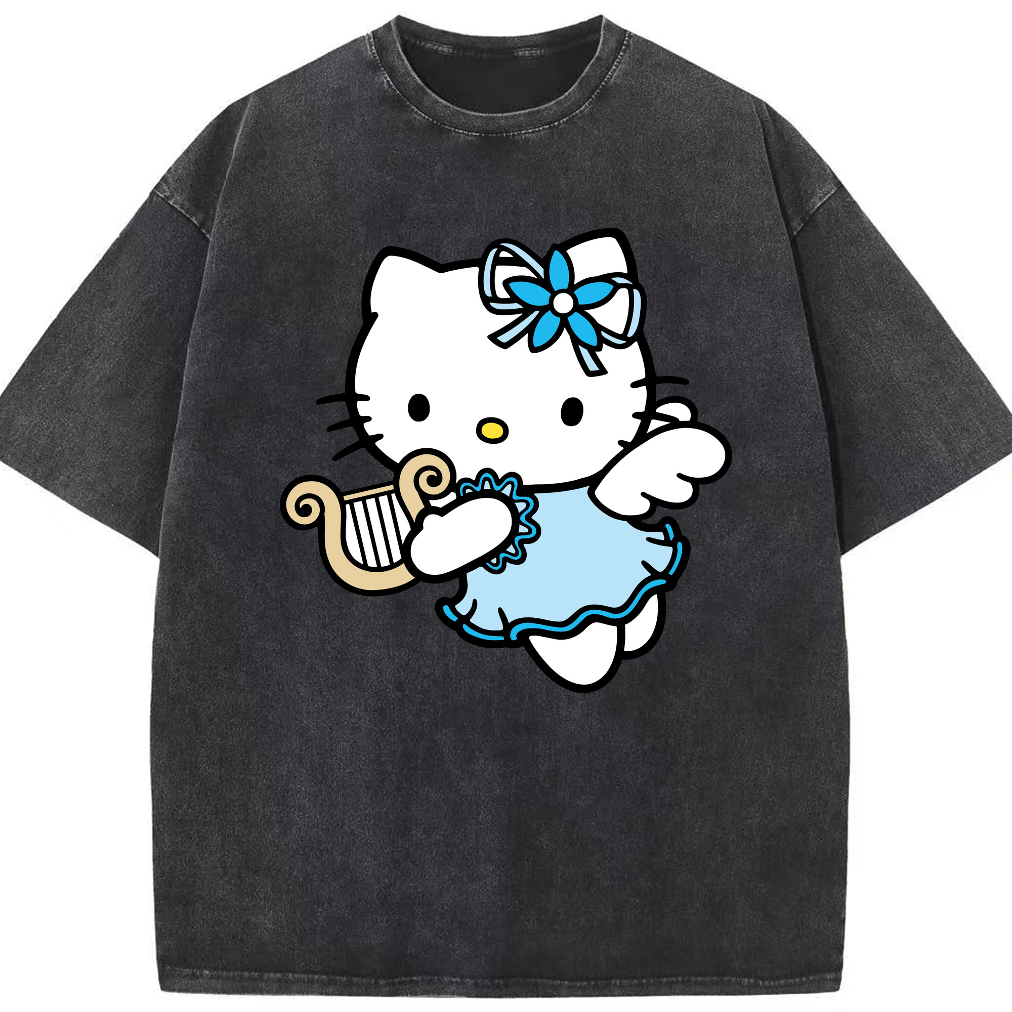 （画像用） Hello Kitty ハローキティ 綿100% ヴィンテージ風 半袖Tシャツ（フロントプリント）