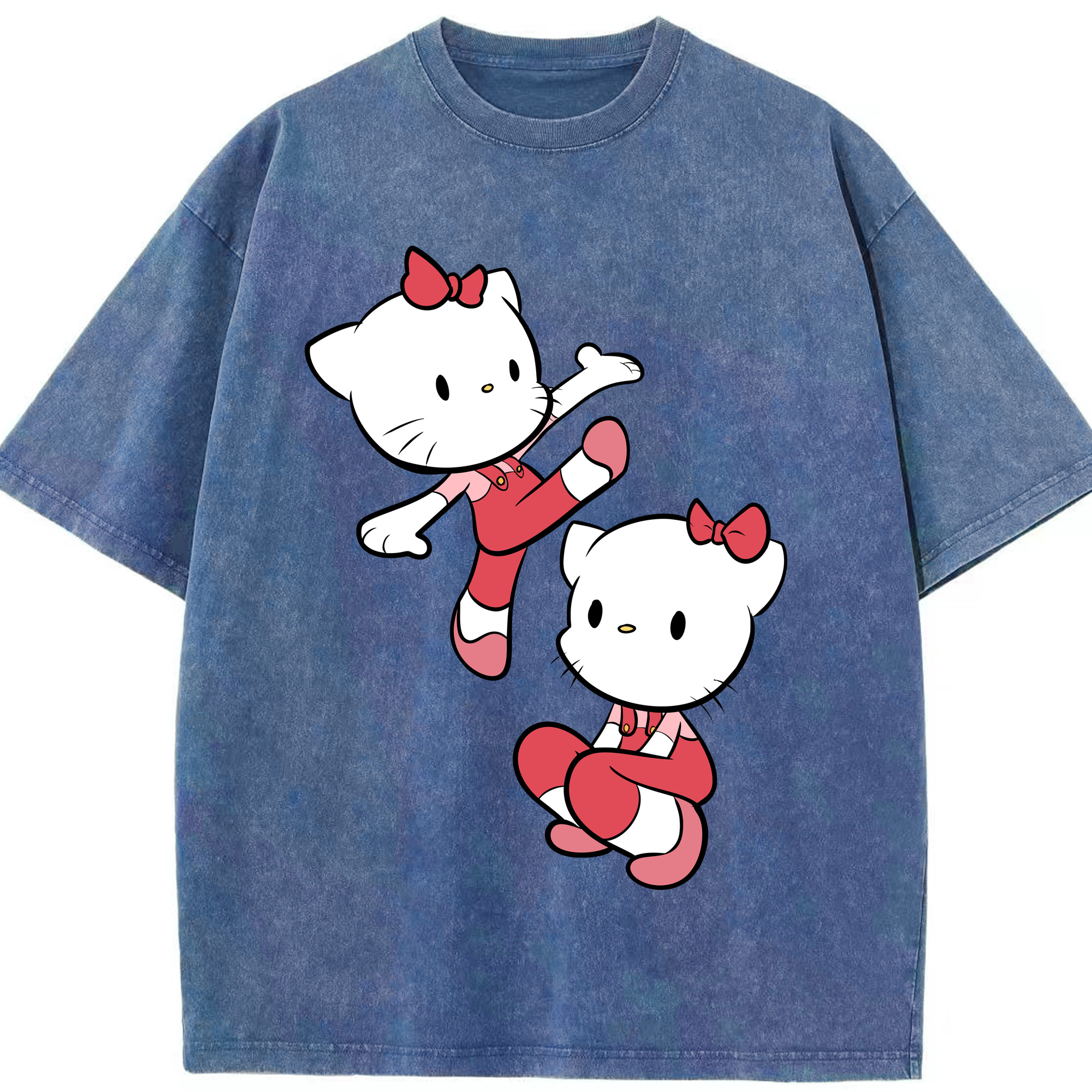 （画像用） Hello Kitty ハローキティ 綿100% ヴィンテージ風 半袖Tシャツ（フロントプリント）