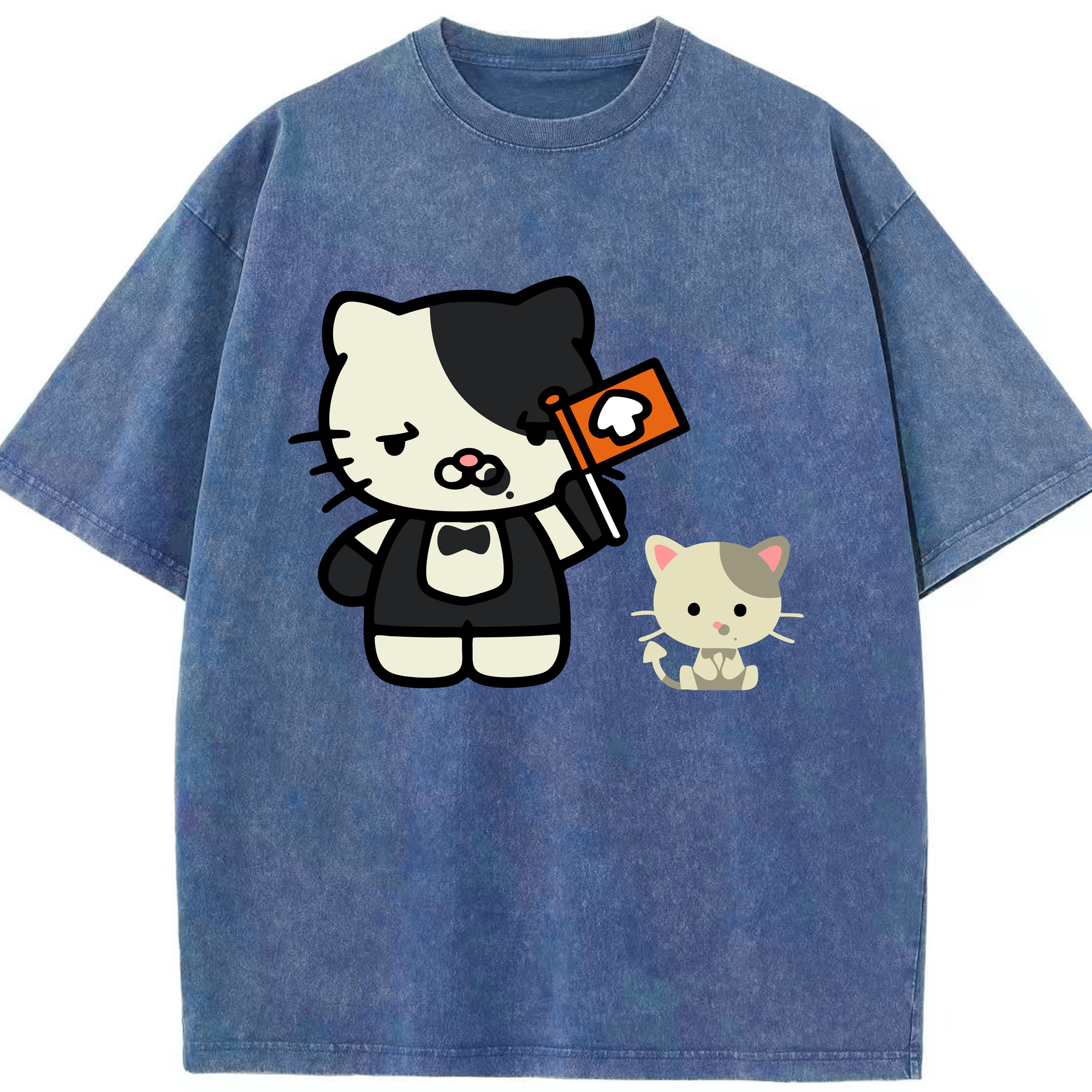 （画像用） Hello Kitty ハローキティ 綿100% ヴィンテージ風 半袖Tシャツ（フロントプリント）