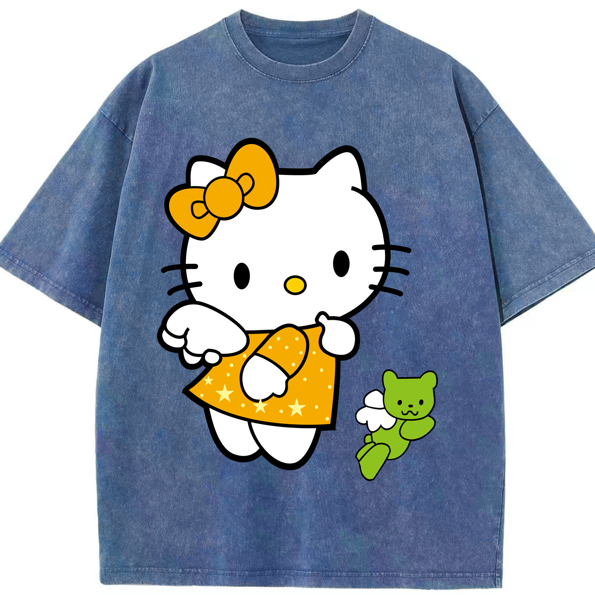 （画像用） Hello Kitty ハローキティ 綿100% ヴィンテージ風 半袖Tシャツ（フロントプリント）