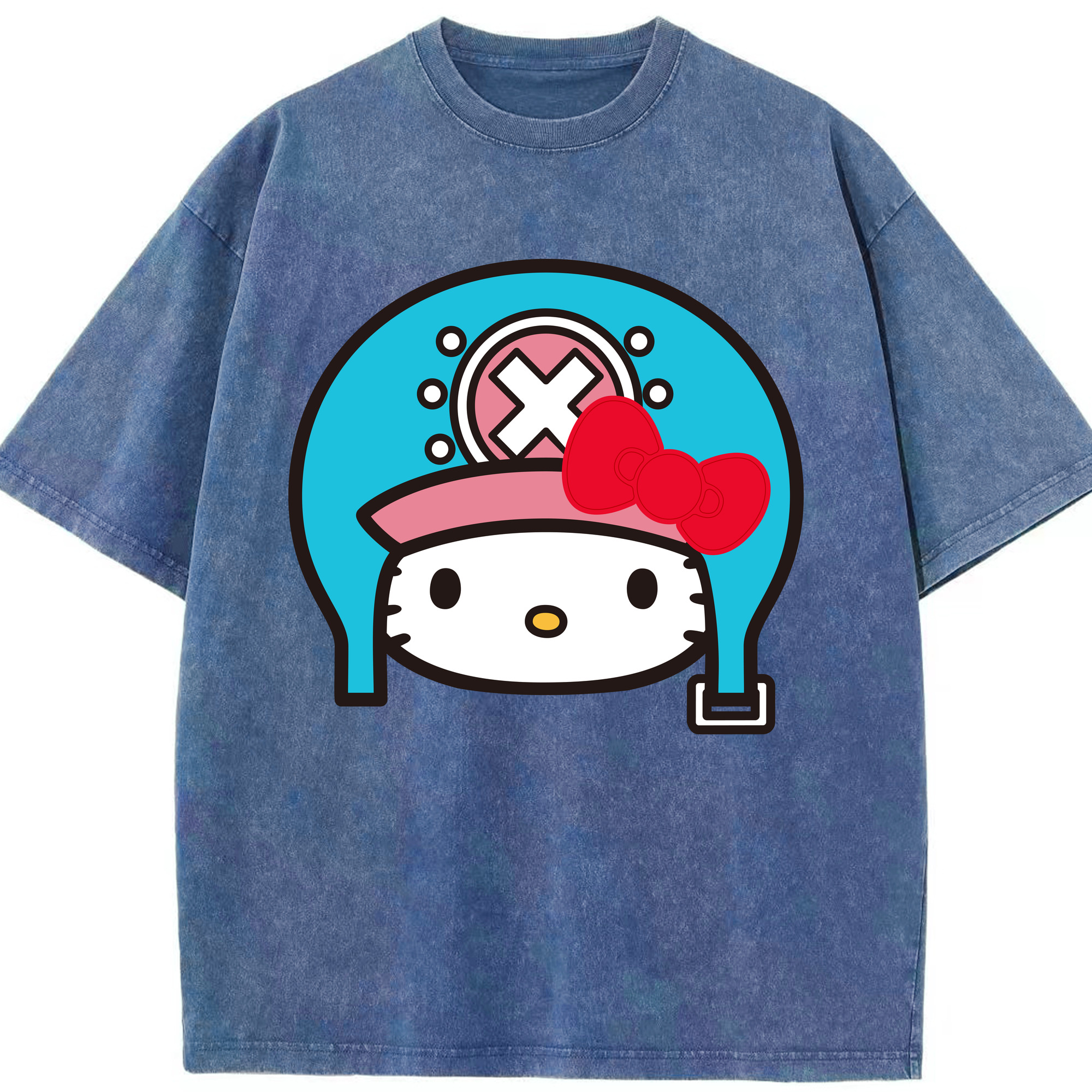 （画像用） Hello Kitty ハローキティ 綿100% ヴィンテージ風 半袖Tシャツ（フロントプリント）