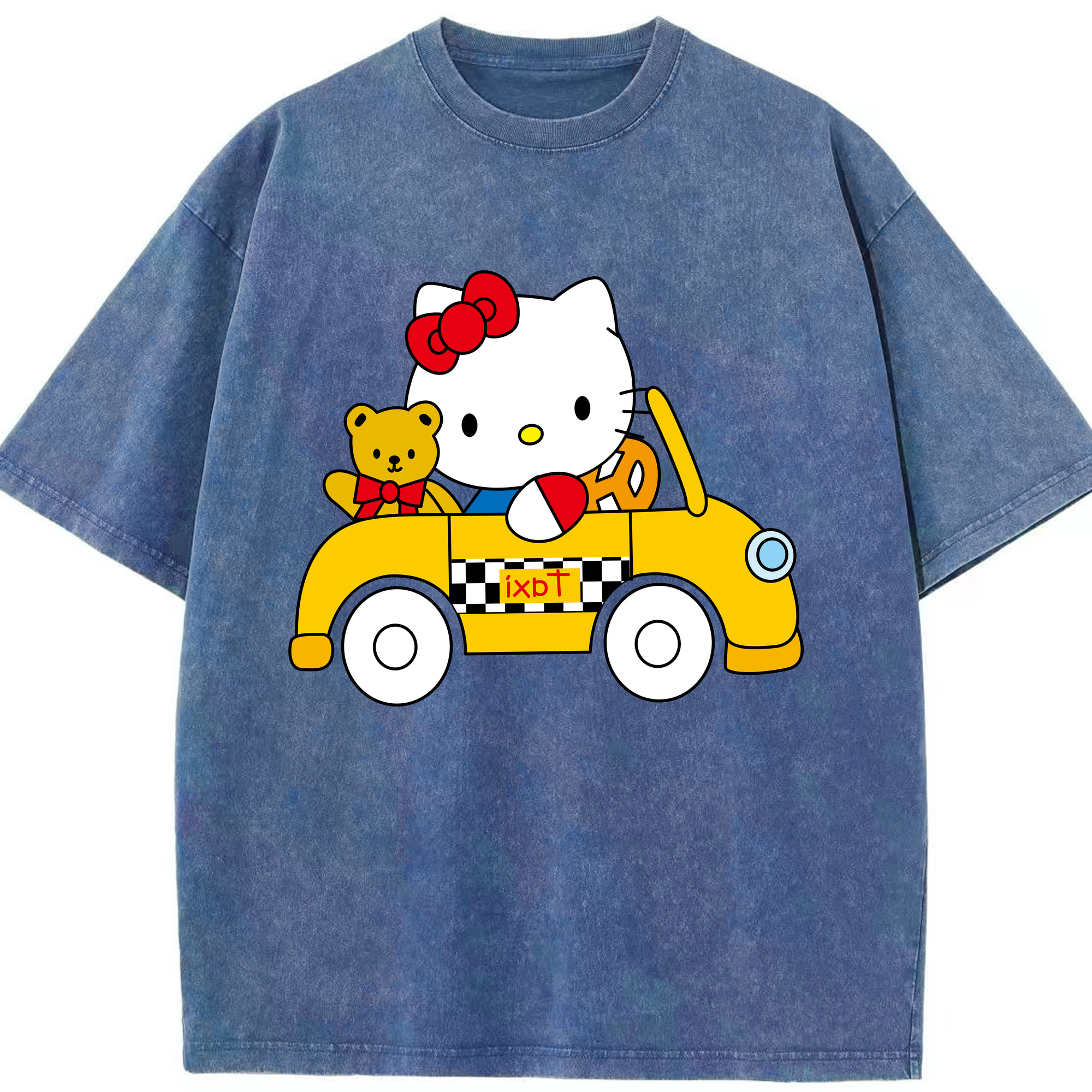 （画像用） Hello Kitty ハローキティ 綿100% ヴィンテージ風 半袖Tシャツ（フロントプリント）