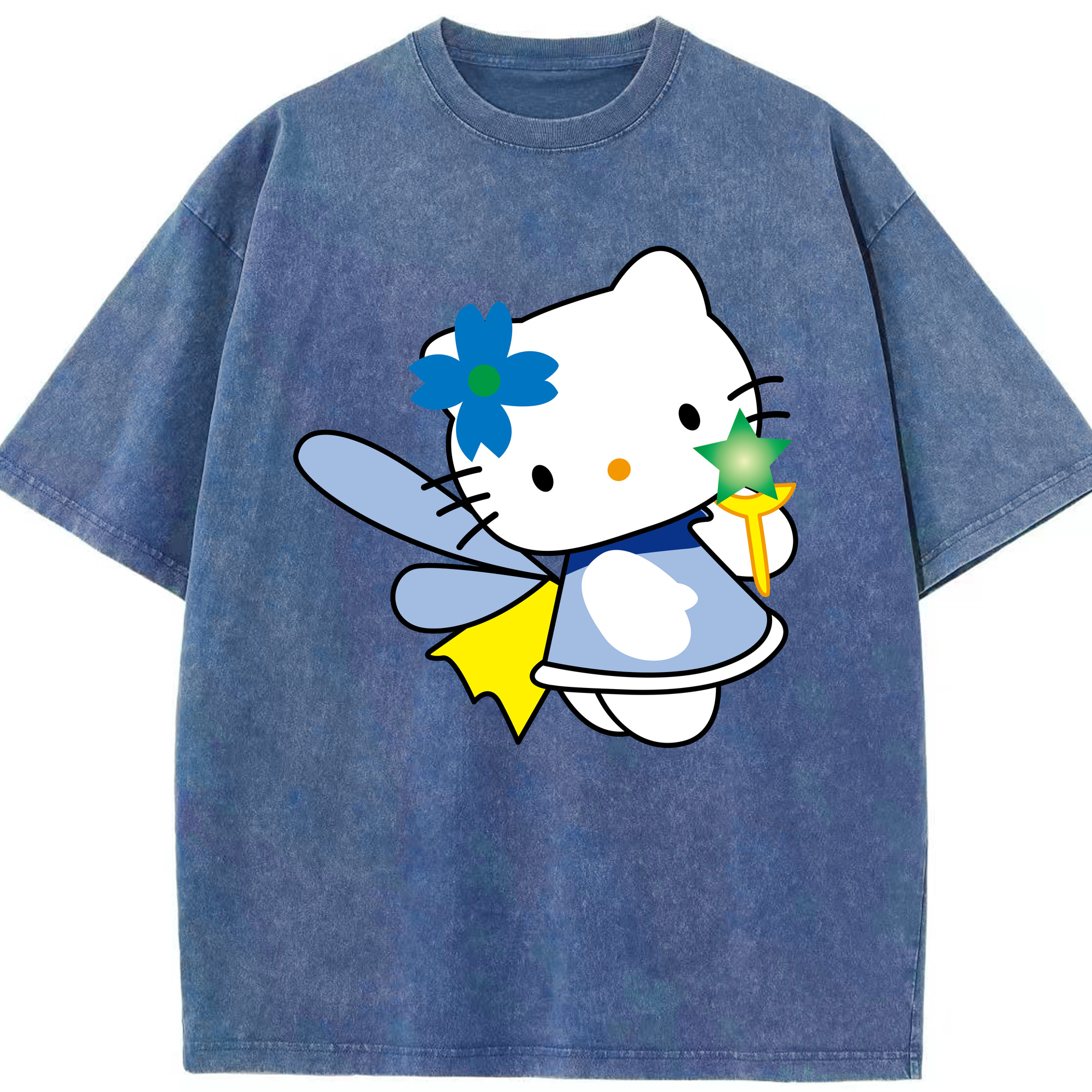 （画像用） Hello Kitty ハローキティ 綿100% ヴィンテージ風 半袖Tシャツ（フロントプリント）