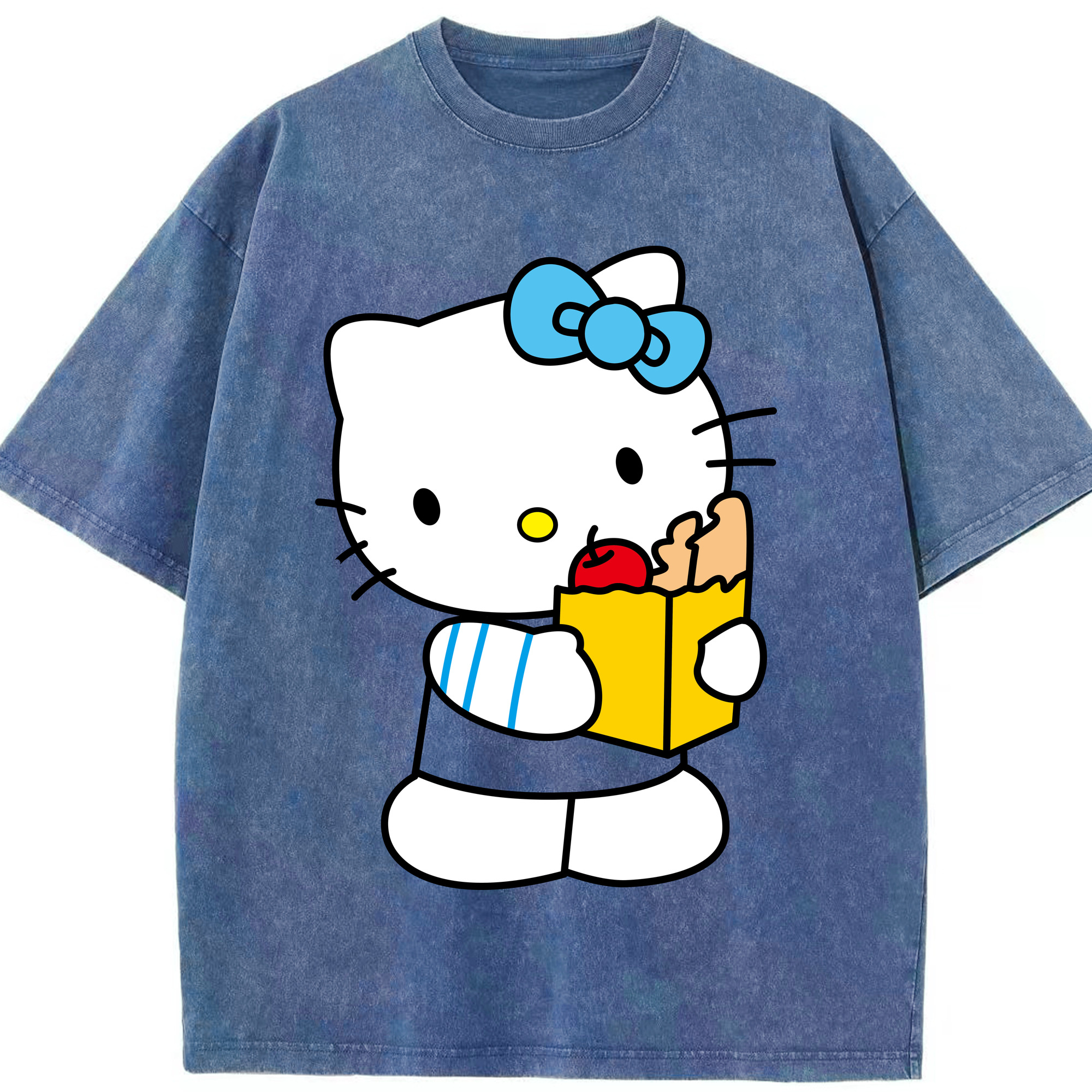（画像用） Hello Kitty ハローキティ 綿100% ヴィンテージ風 半袖Tシャツ（フロントプリント）