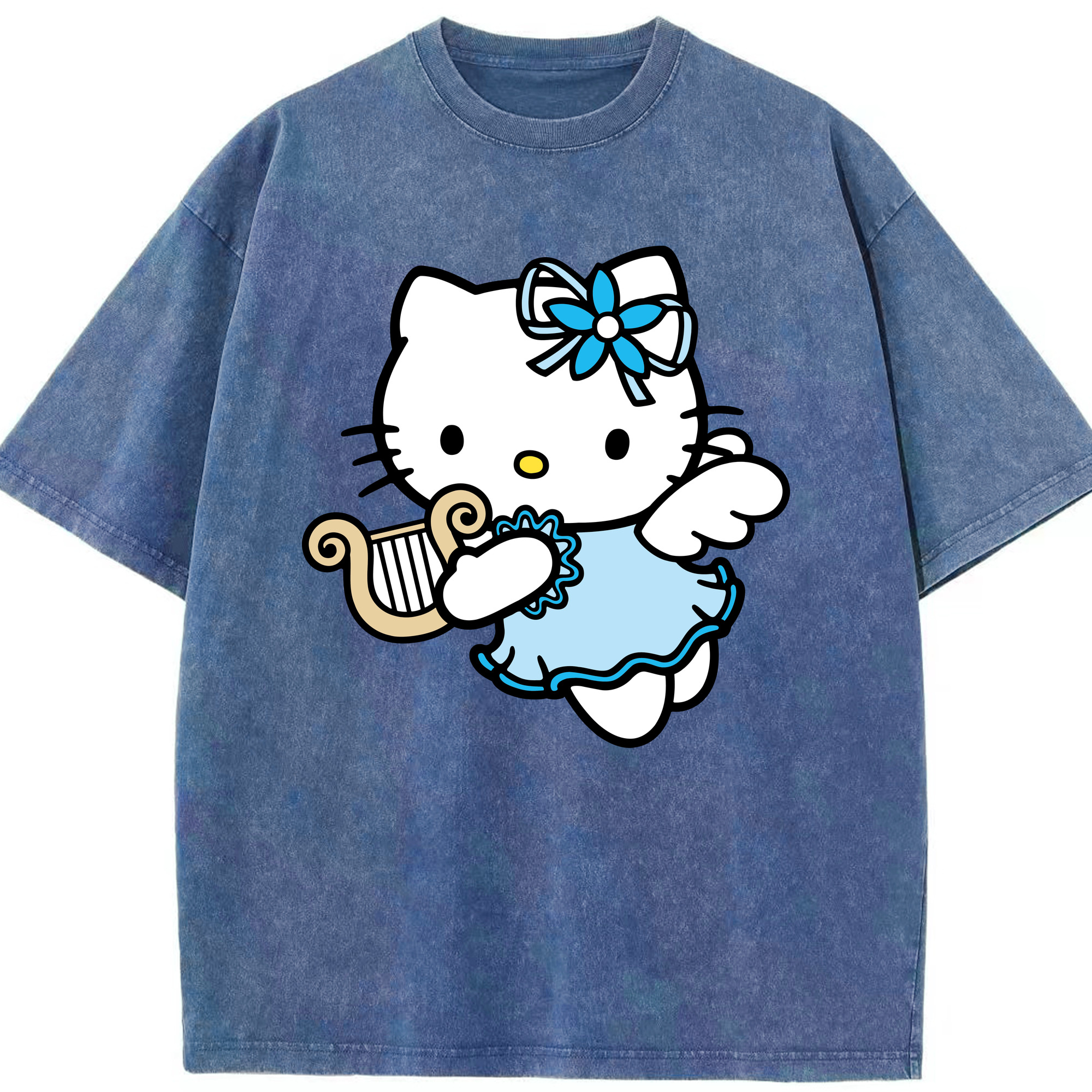 （画像用） Hello Kitty ハローキティ 綿100% ヴィンテージ風 半袖Tシャツ（フロントプリント）