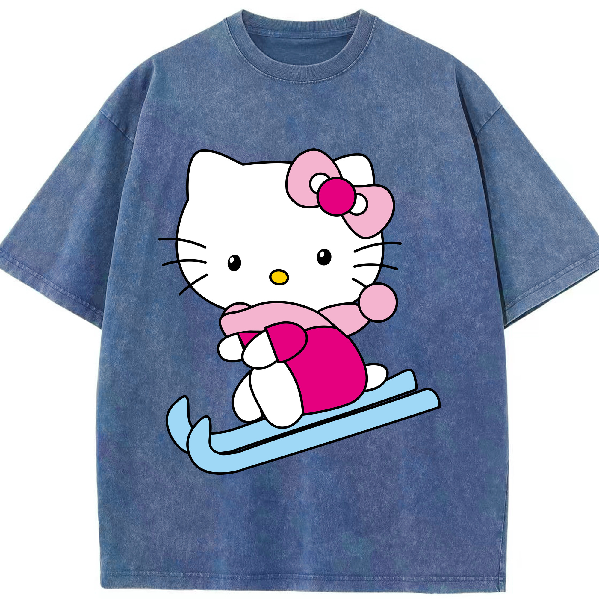 （画像用） Hello Kitty ハローキティ 綿100% ヴィンテージ風 半袖Tシャツ（フロントプリント）