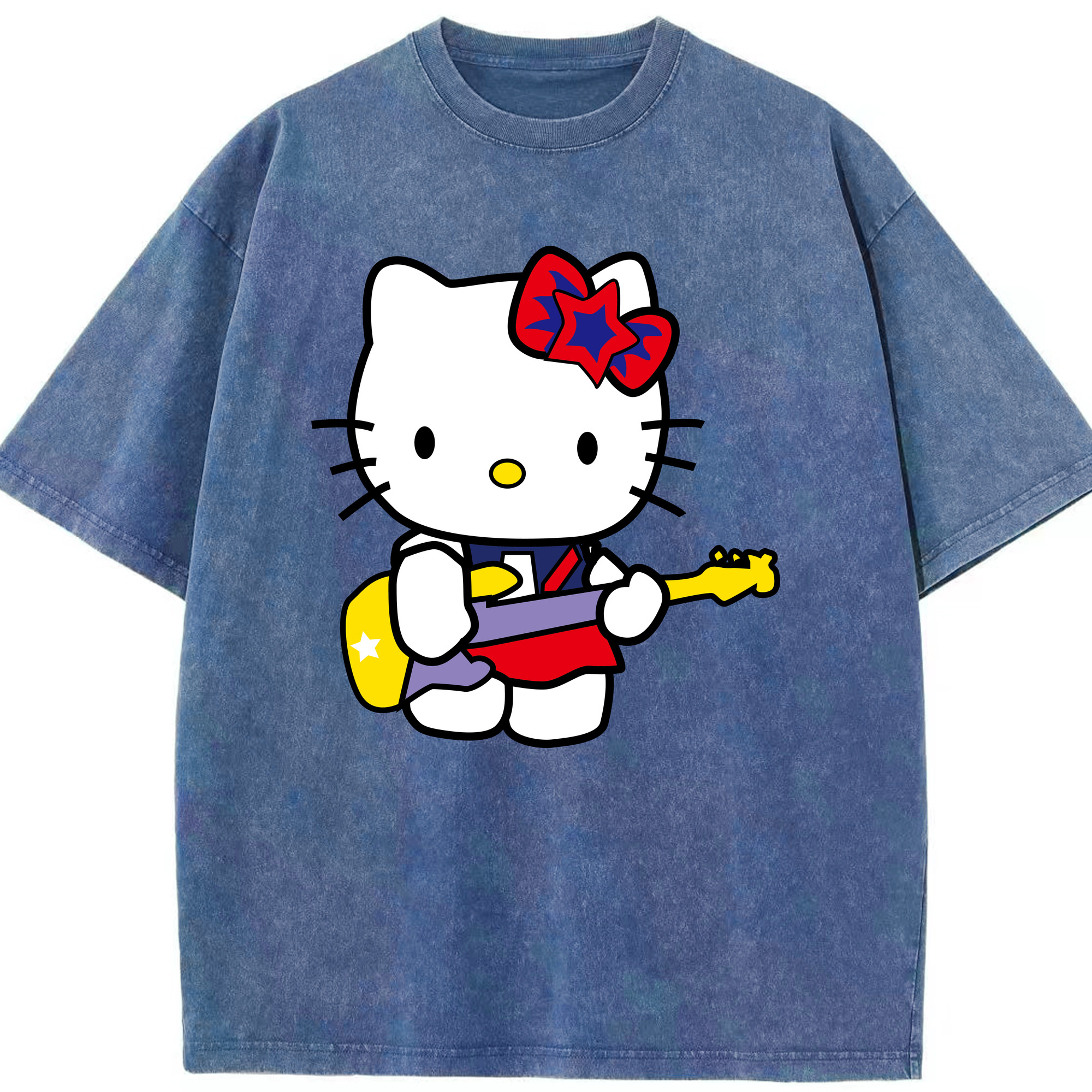 （画像用） Hello Kitty ハローキティ 綿100% ヴィンテージ風 半袖Tシャツ（フロントプリント）