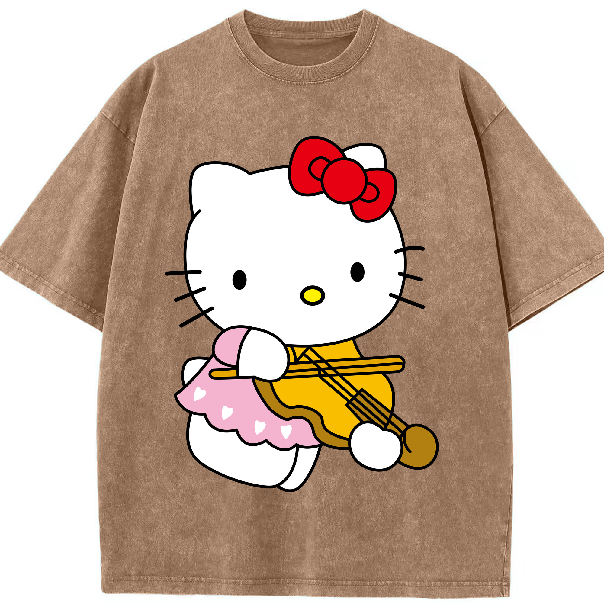 （画像用） Hello Kitty ハローキティ 綿100% ヴィンテージ風 半袖Tシャツ（フロントプリント）