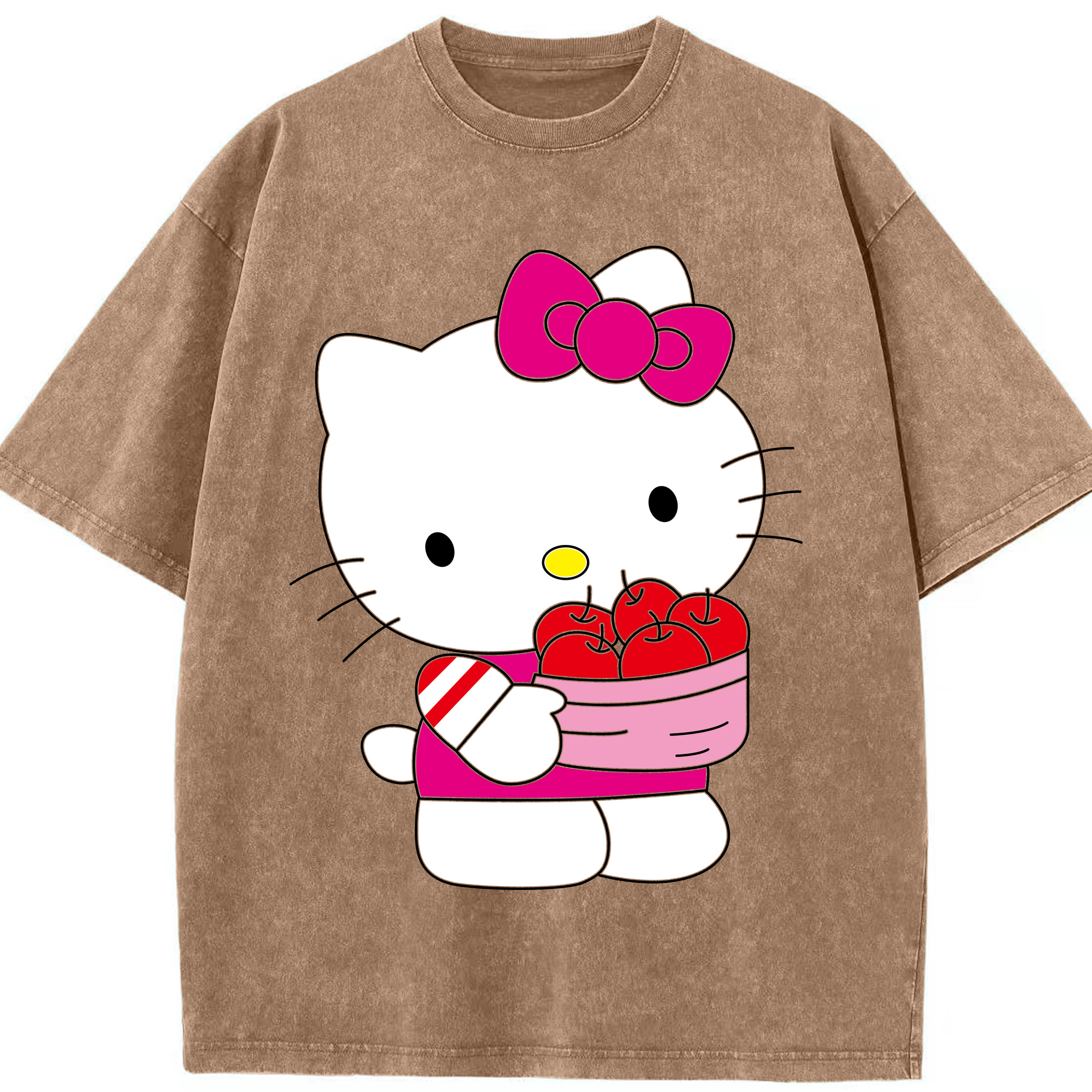 （画像用） Hello Kitty ハローキティ 綿100% ヴィンテージ風 半袖Tシャツ（フロントプリント）