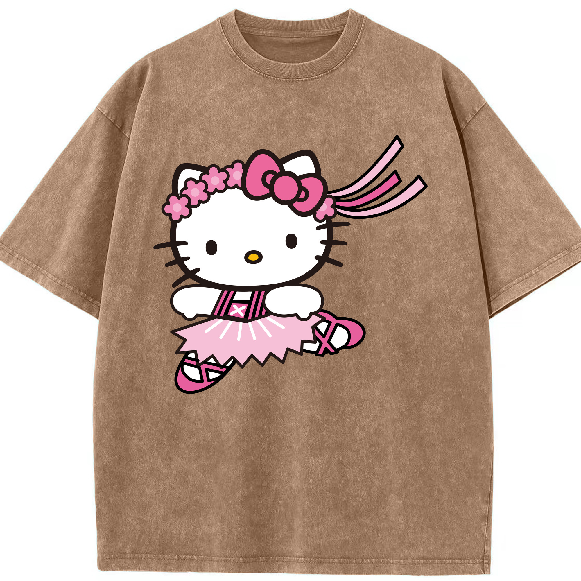 （画像用） Hello Kitty ハローキティ 綿100% ヴィンテージ風 半袖Tシャツ（フロントプリント）