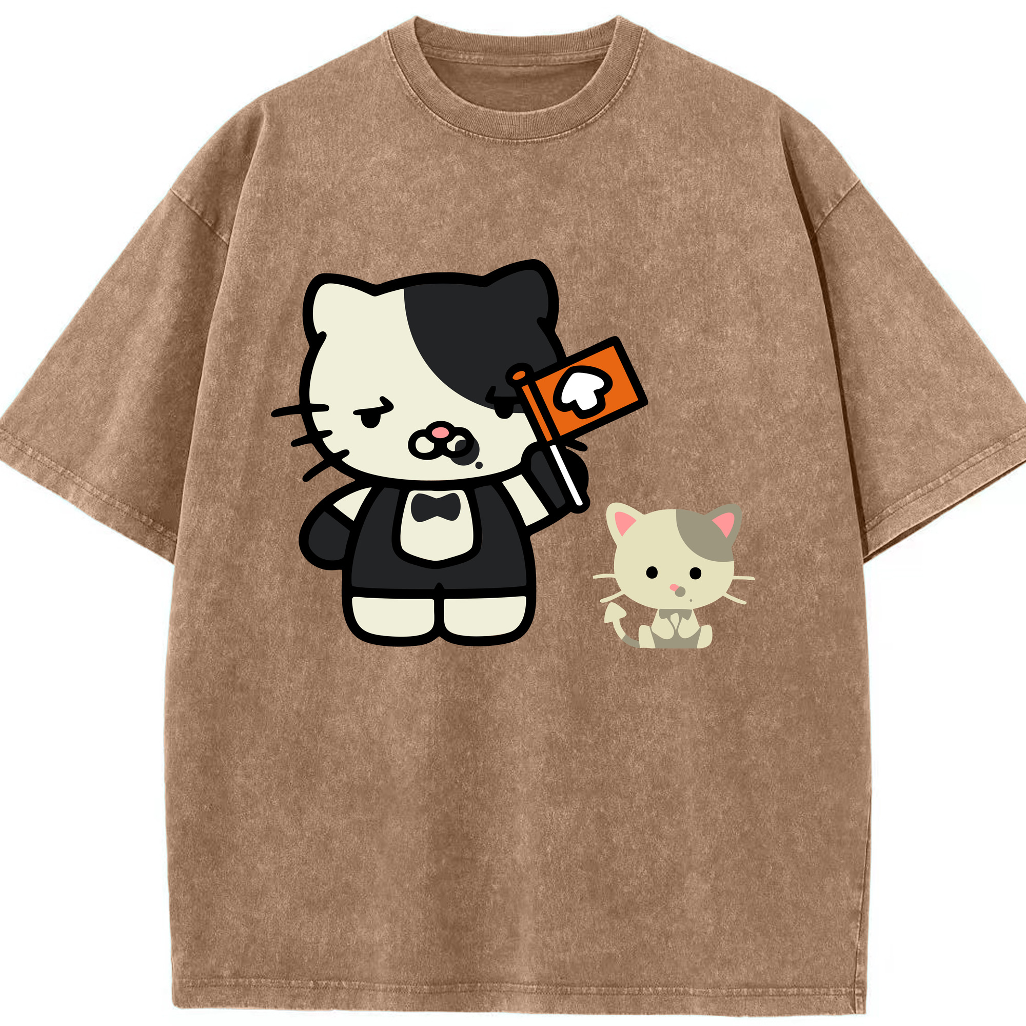 （画像用） Hello Kitty ハローキティ 綿100% ヴィンテージ風 半袖Tシャツ（フロントプリント）