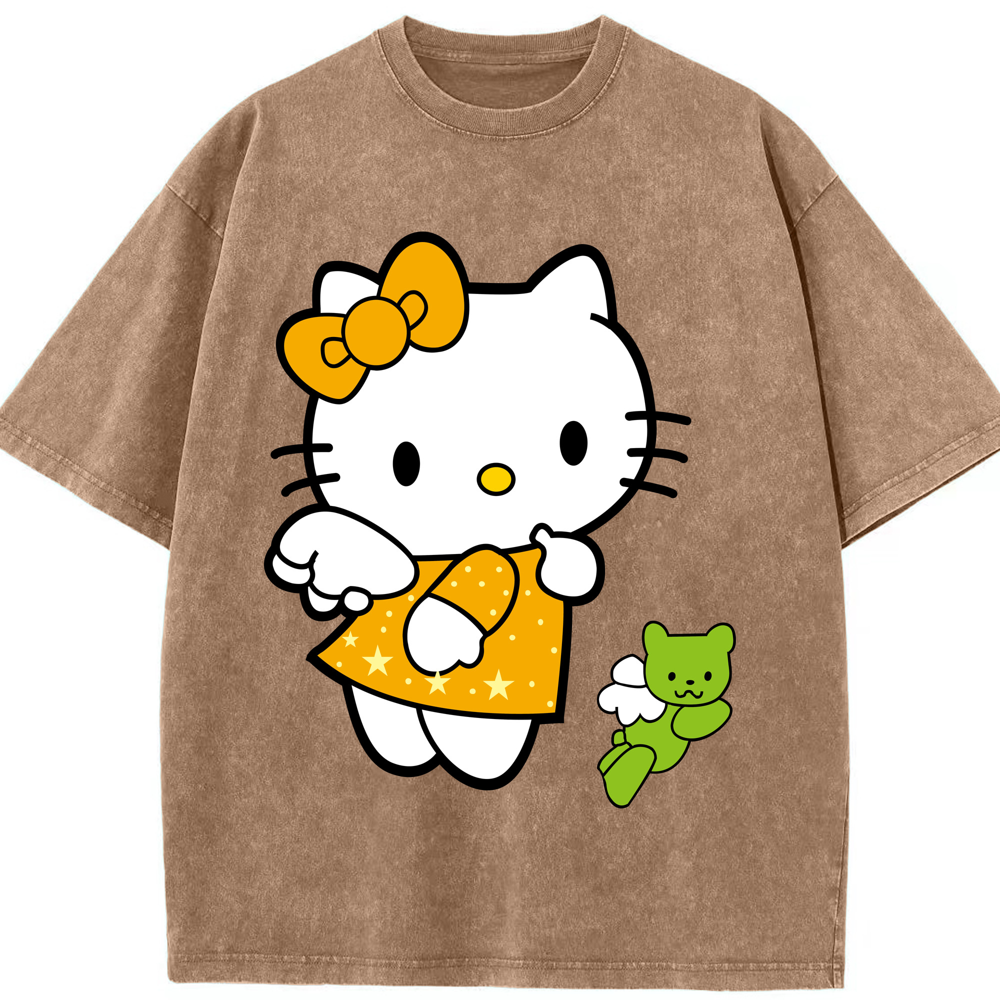 （画像用） Hello Kitty ハローキティ 綿100% ヴィンテージ風 半袖Tシャツ（フロントプリント）