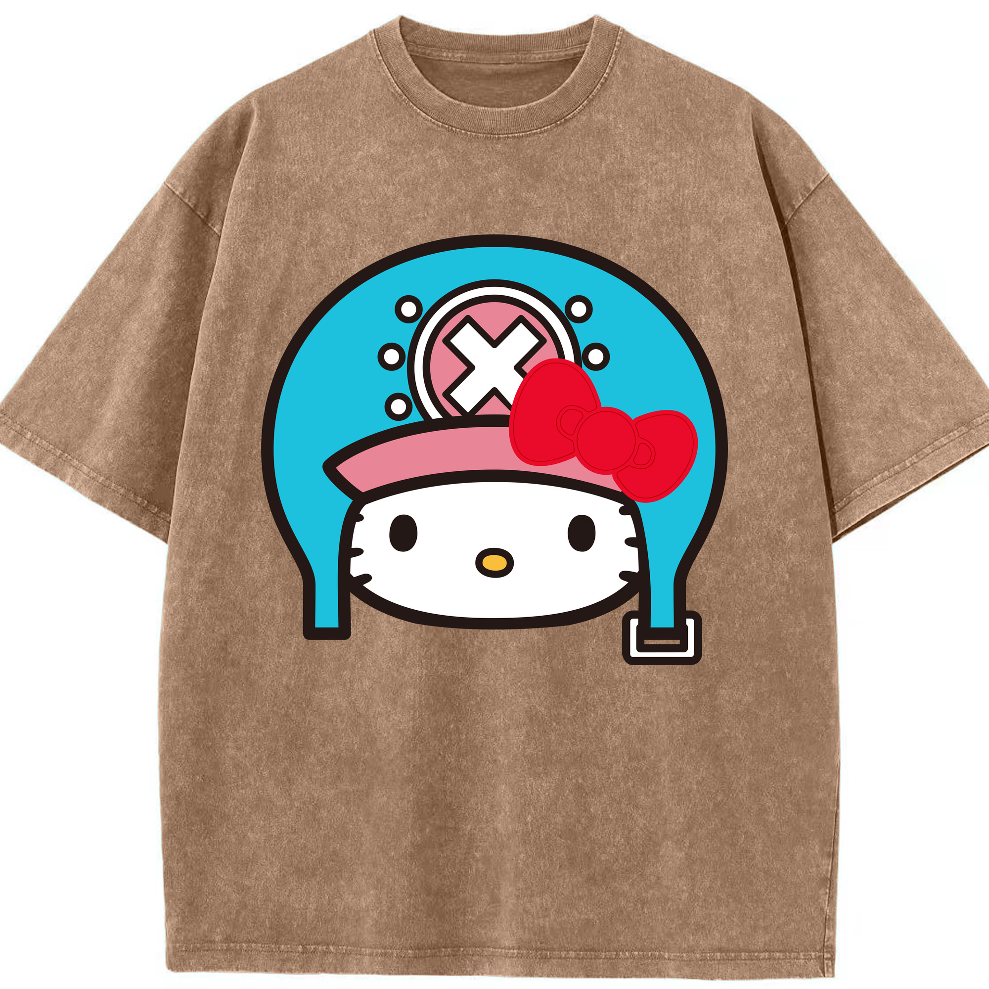 （画像用） Hello Kitty ハローキティ 綿100% ヴィンテージ風 半袖Tシャツ（フロントプリント）