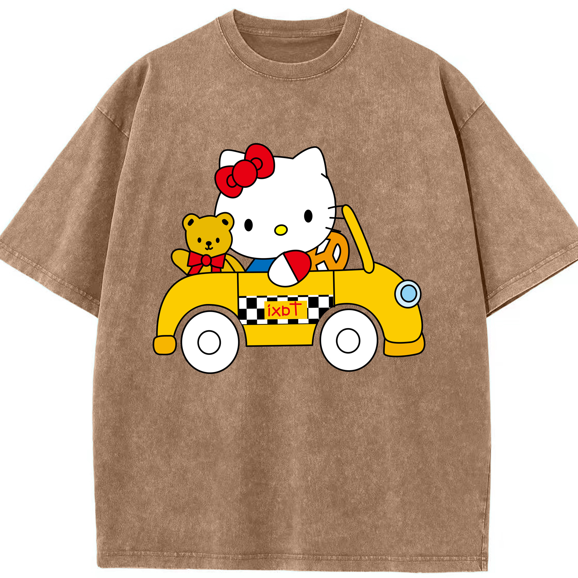 （画像用） Hello Kitty ハローキティ 綿100% ヴィンテージ風 半袖Tシャツ（フロントプリント）