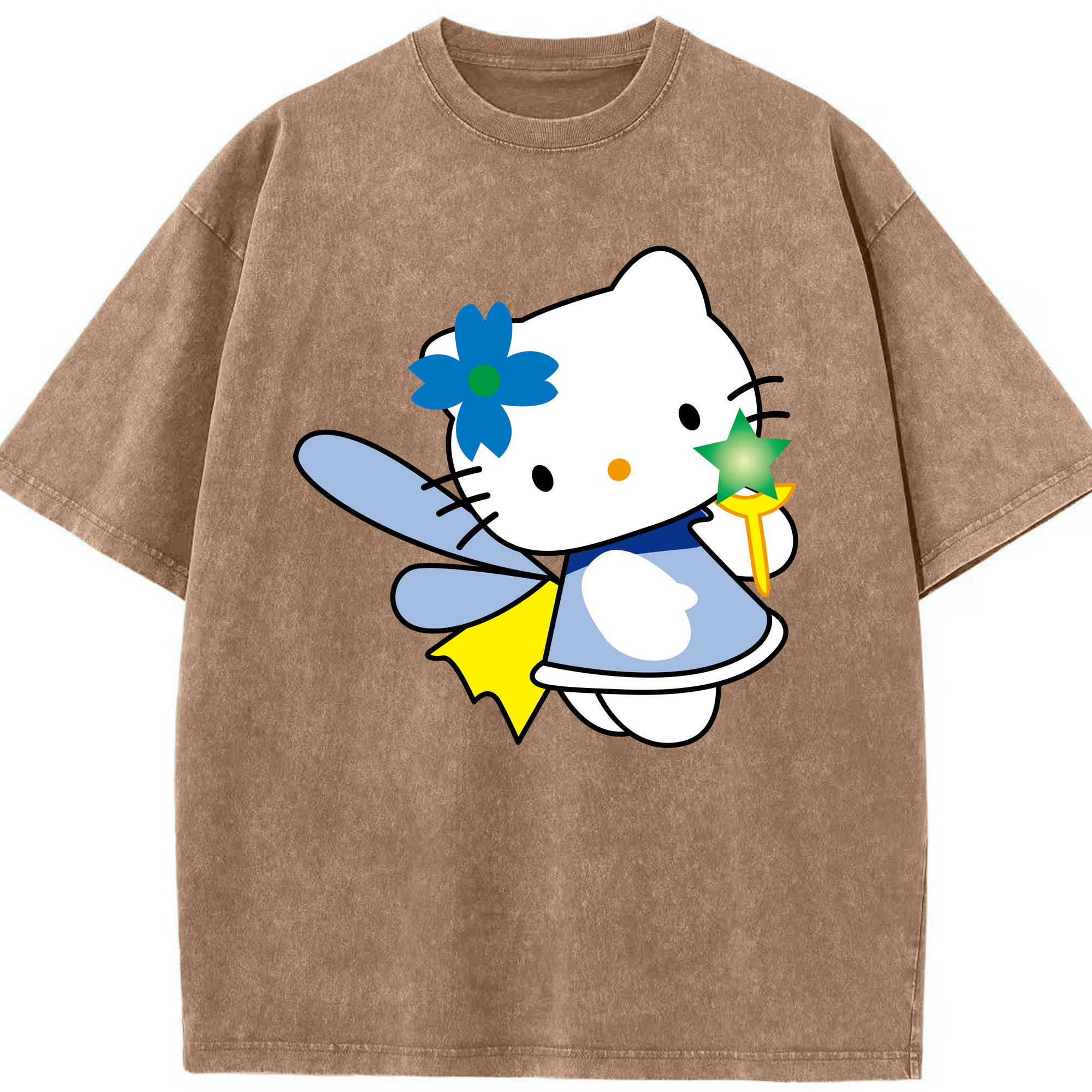 （画像用） Hello Kitty ハローキティ 綿100% ヴィンテージ風 半袖Tシャツ（フロントプリント）