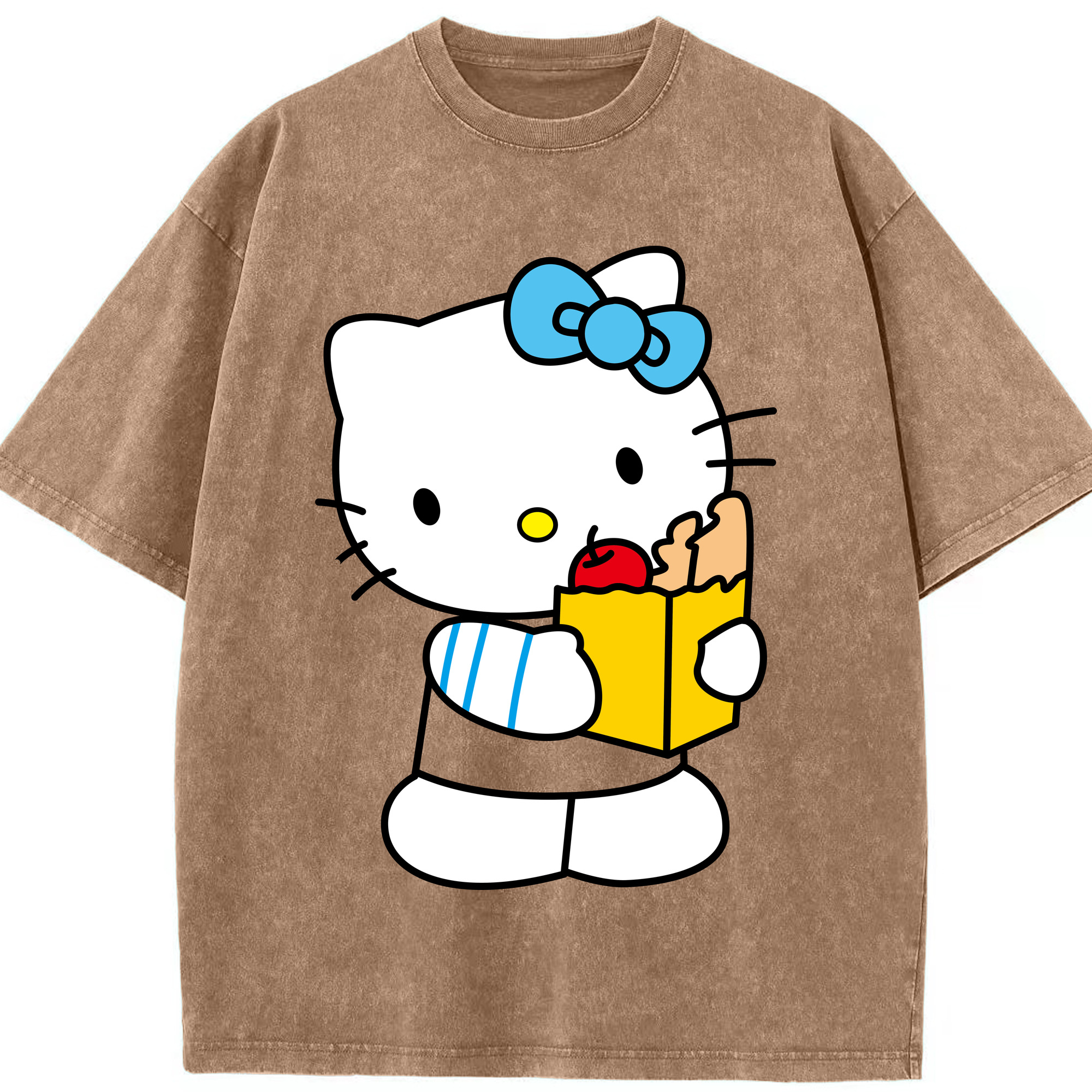 （画像用） Hello Kitty ハローキティ 綿100% ヴィンテージ風 半袖Tシャツ（フロントプリント）
