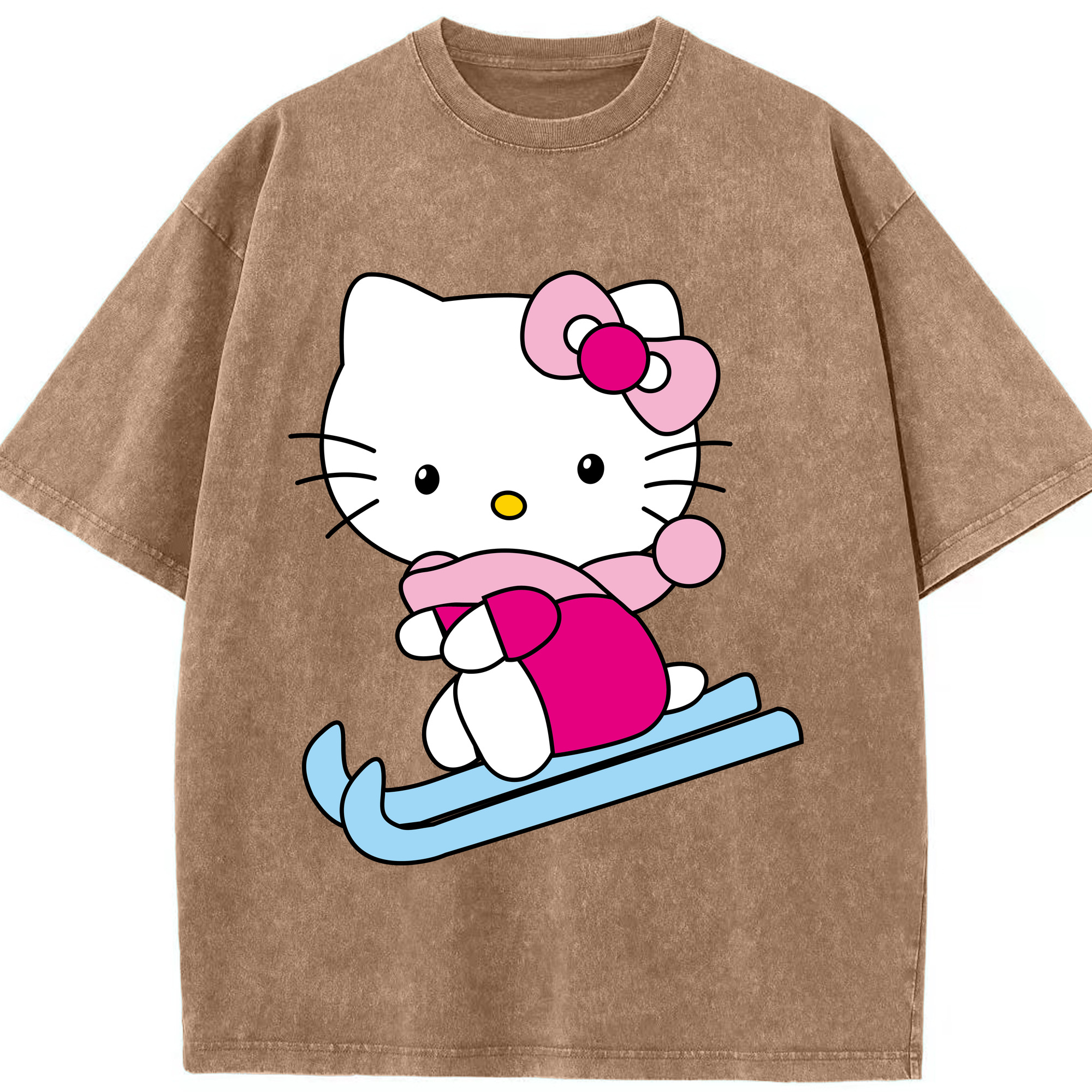 （画像用） Hello Kitty ハローキティ 綿100% ヴィンテージ風 半袖Tシャツ（フロントプリント）