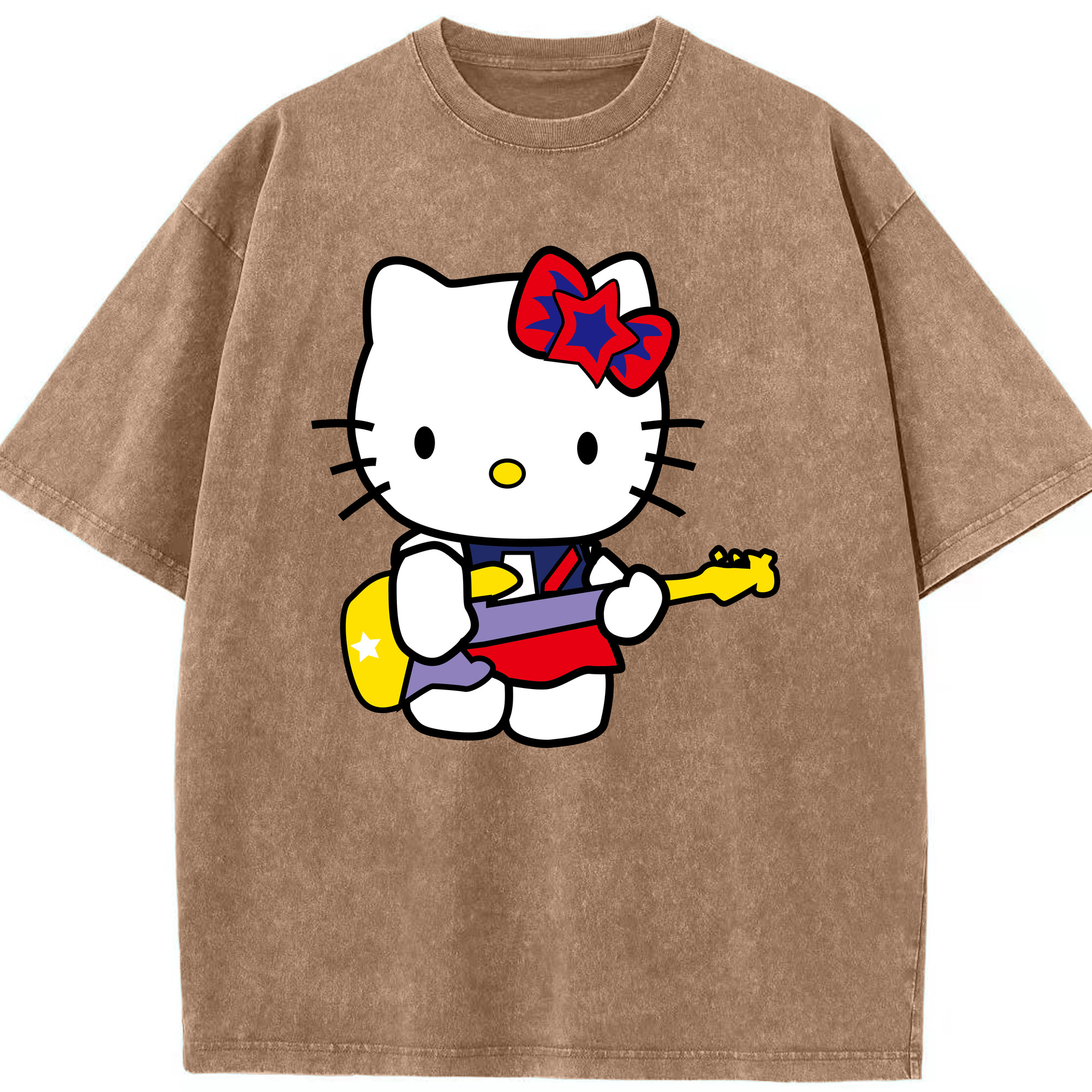（画像用） Hello Kitty ハローキティ 綿100% ヴィンテージ風 半袖Tシャツ（フロントプリント）