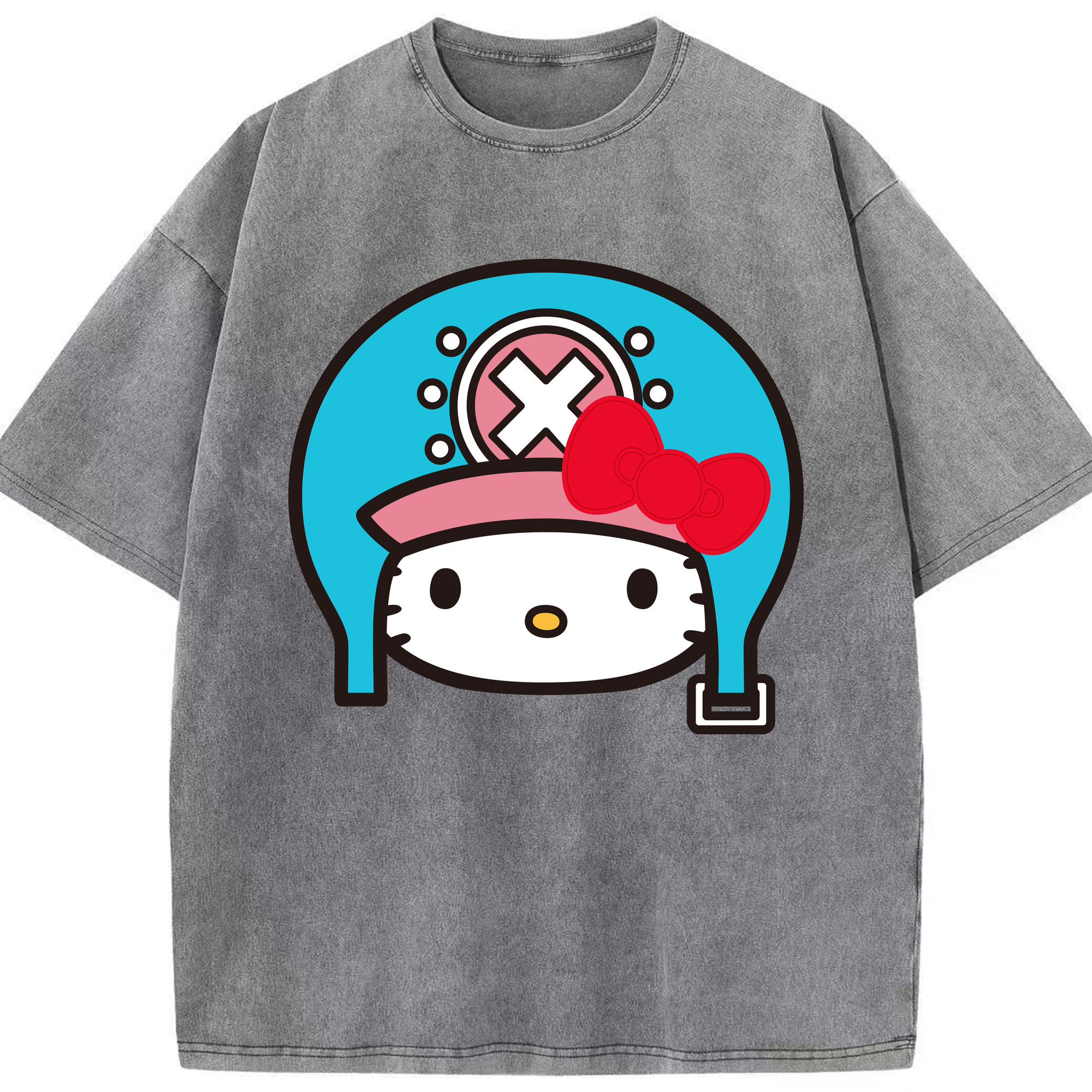 （画像用） Hello Kitty ハローキティ 綿100% ヴィンテージ風 半袖Tシャツ（フロントプリント）