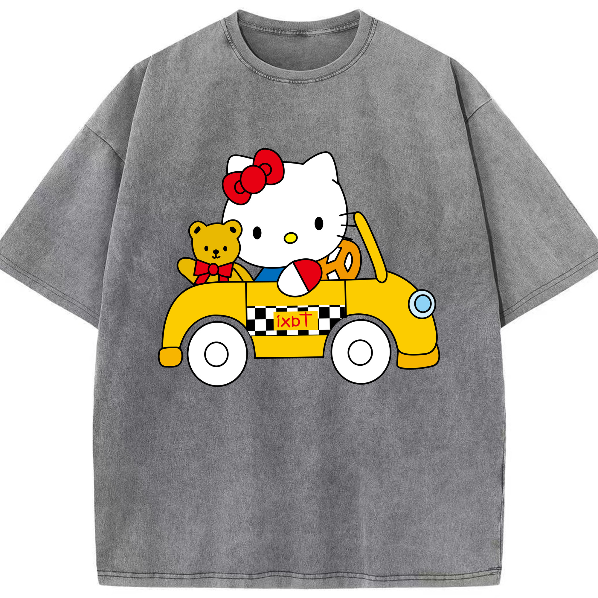 （画像用） Hello Kitty ハローキティ 綿100% ヴィンテージ風 半袖Tシャツ（フロントプリント）