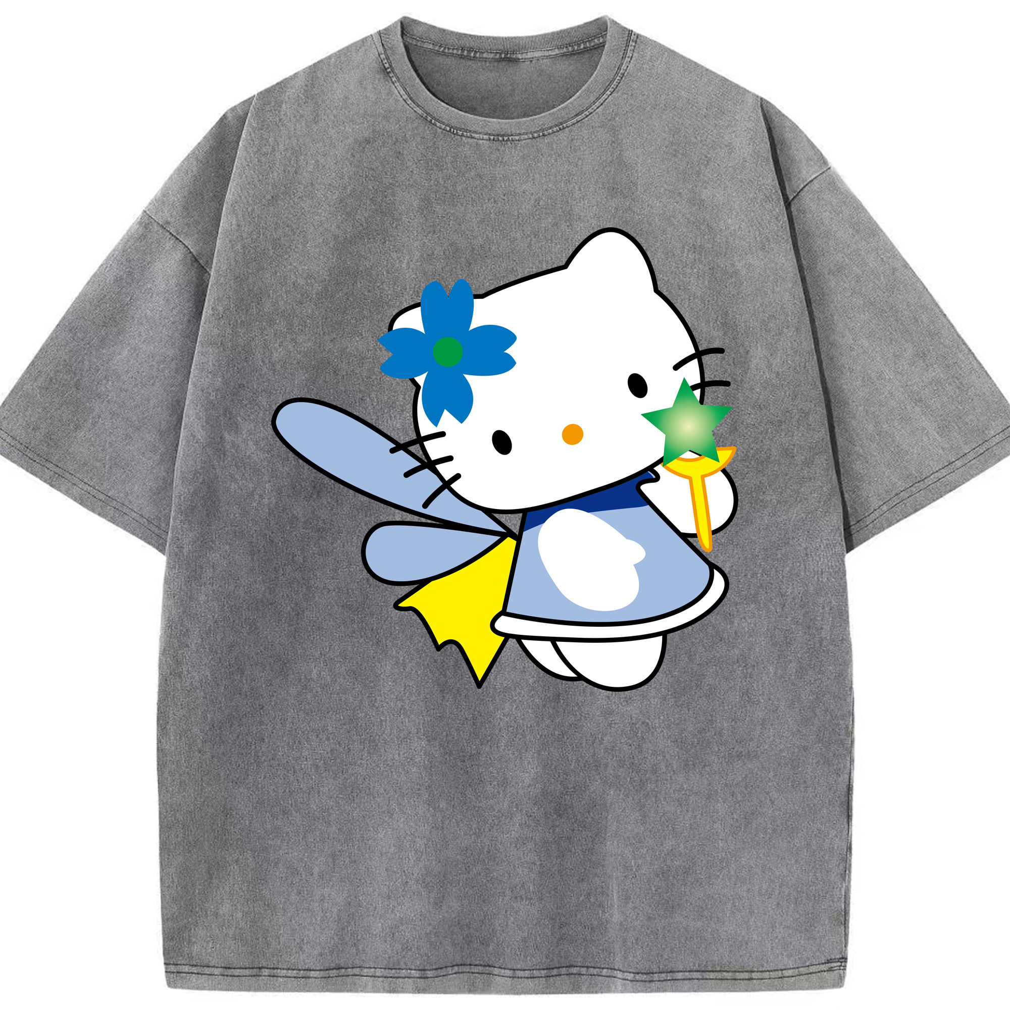 （画像用） Hello Kitty ハローキティ 綿100% ヴィンテージ風 半袖Tシャツ（フロントプリント）