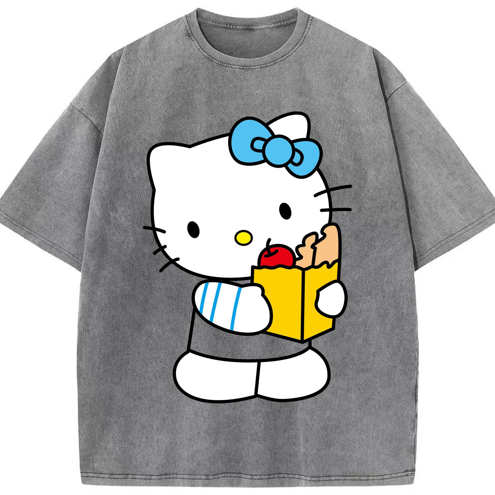 （画像用） Hello Kitty ハローキティ 綿100% ヴィンテージ風 半袖Tシャツ（フロントプリント）