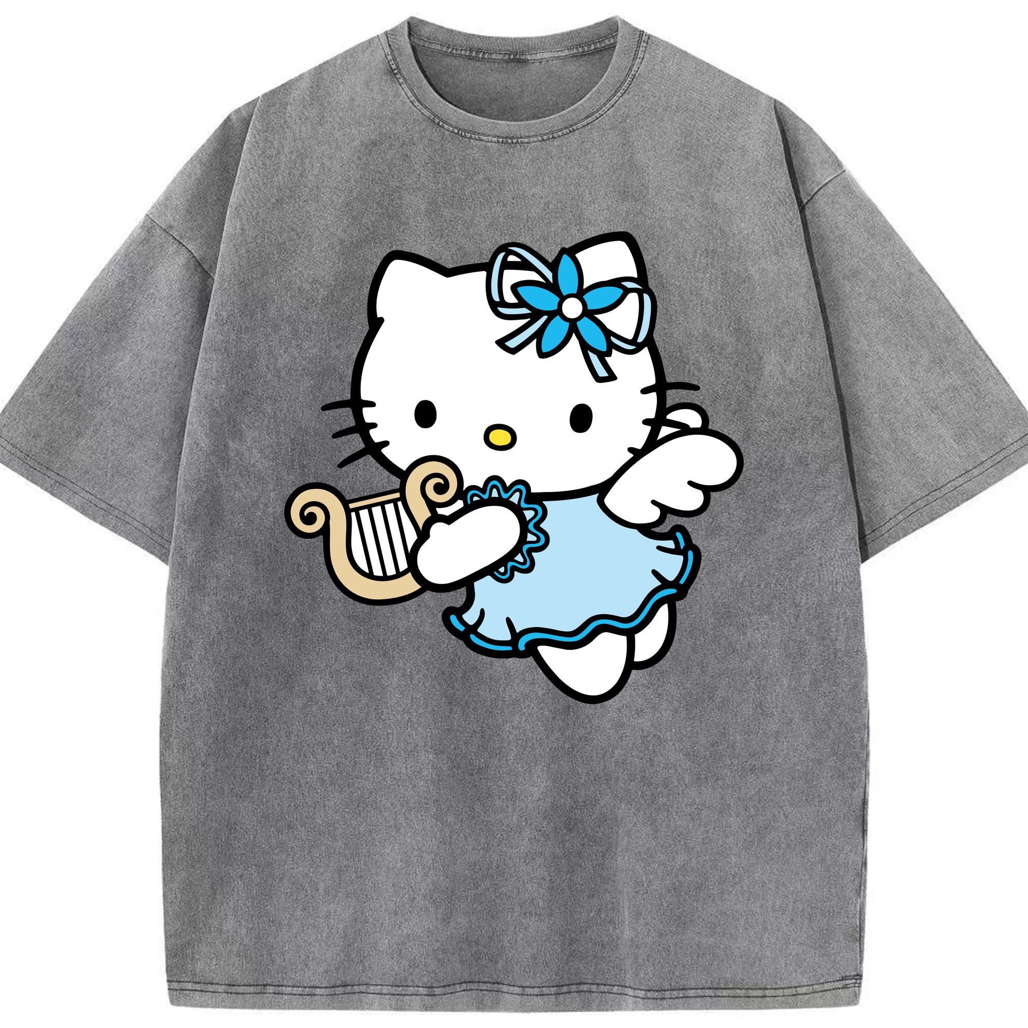 （画像用） Hello Kitty ハローキティ 綿100% ヴィンテージ風 半袖Tシャツ（フロントプリント）