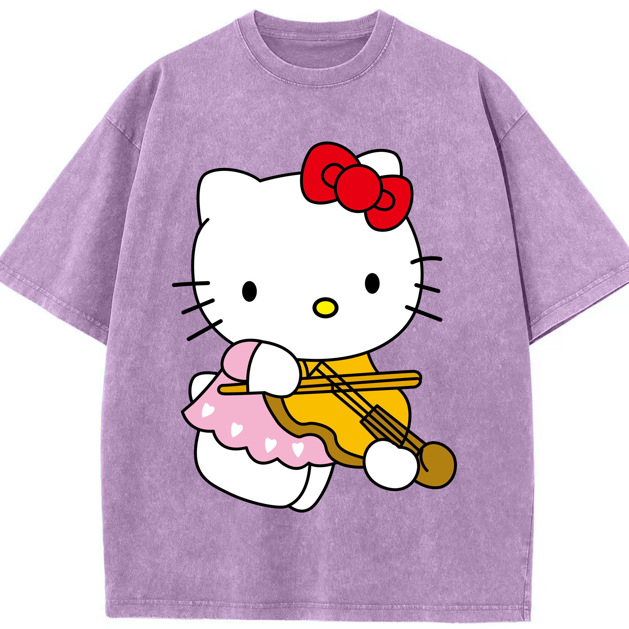 （画像用） Hello Kitty ハローキティ 綿100% ヴィンテージ風 半袖Tシャツ（フロントプリント）