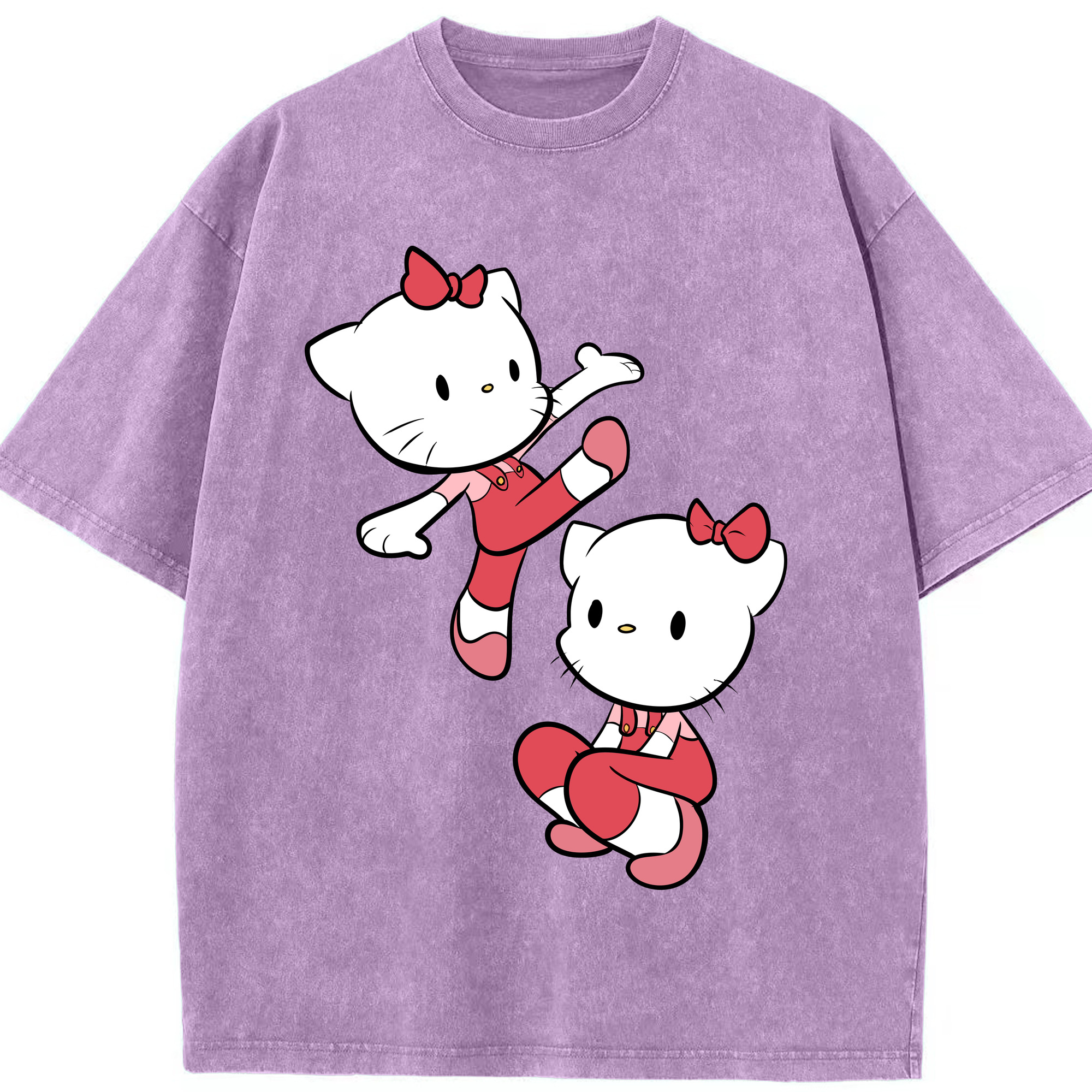 （画像用） Hello Kitty ハローキティ 綿100% ヴィンテージ風 半袖Tシャツ（フロントプリント）