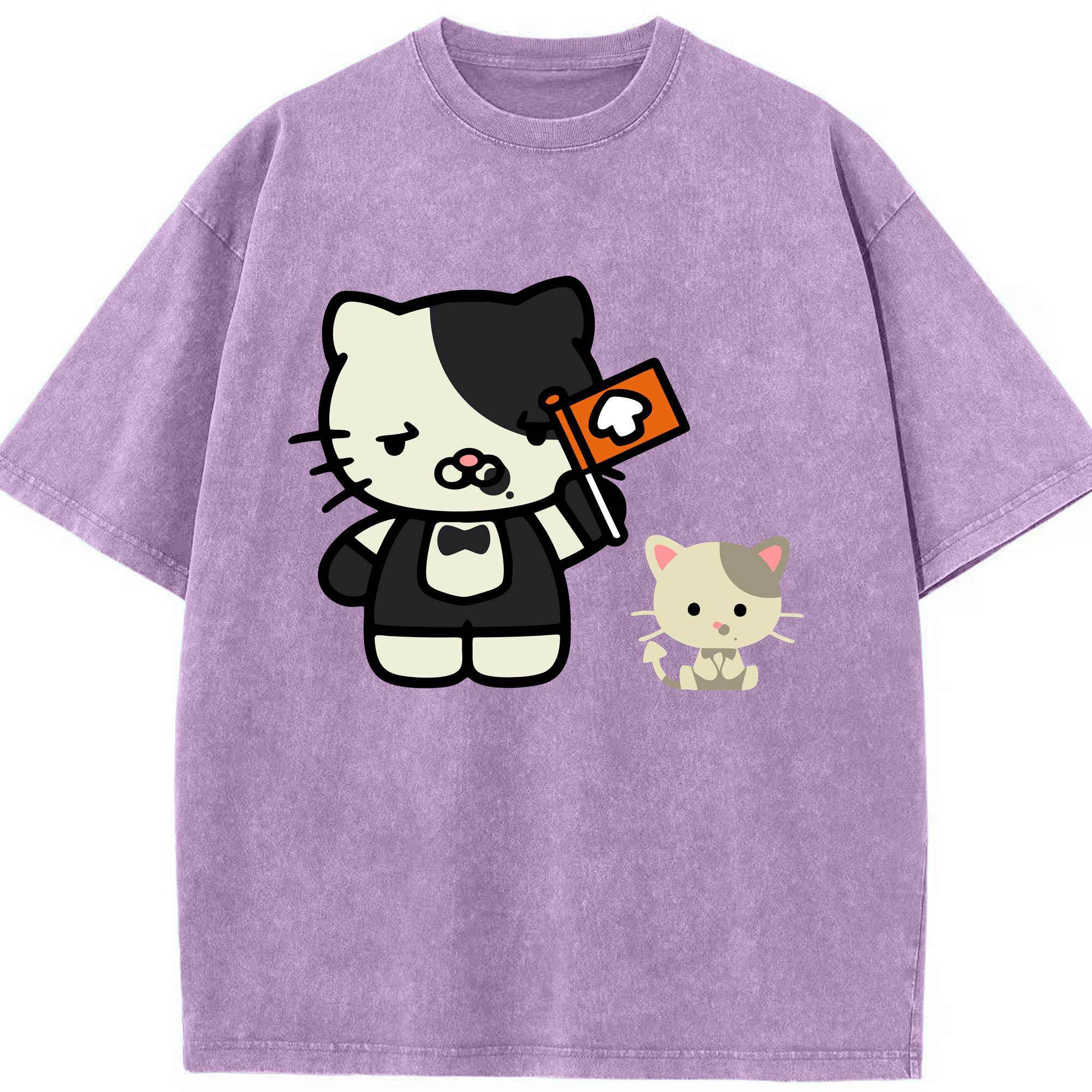 （画像用） Hello Kitty ハローキティ 綿100% ヴィンテージ風 半袖Tシャツ（フロントプリント）