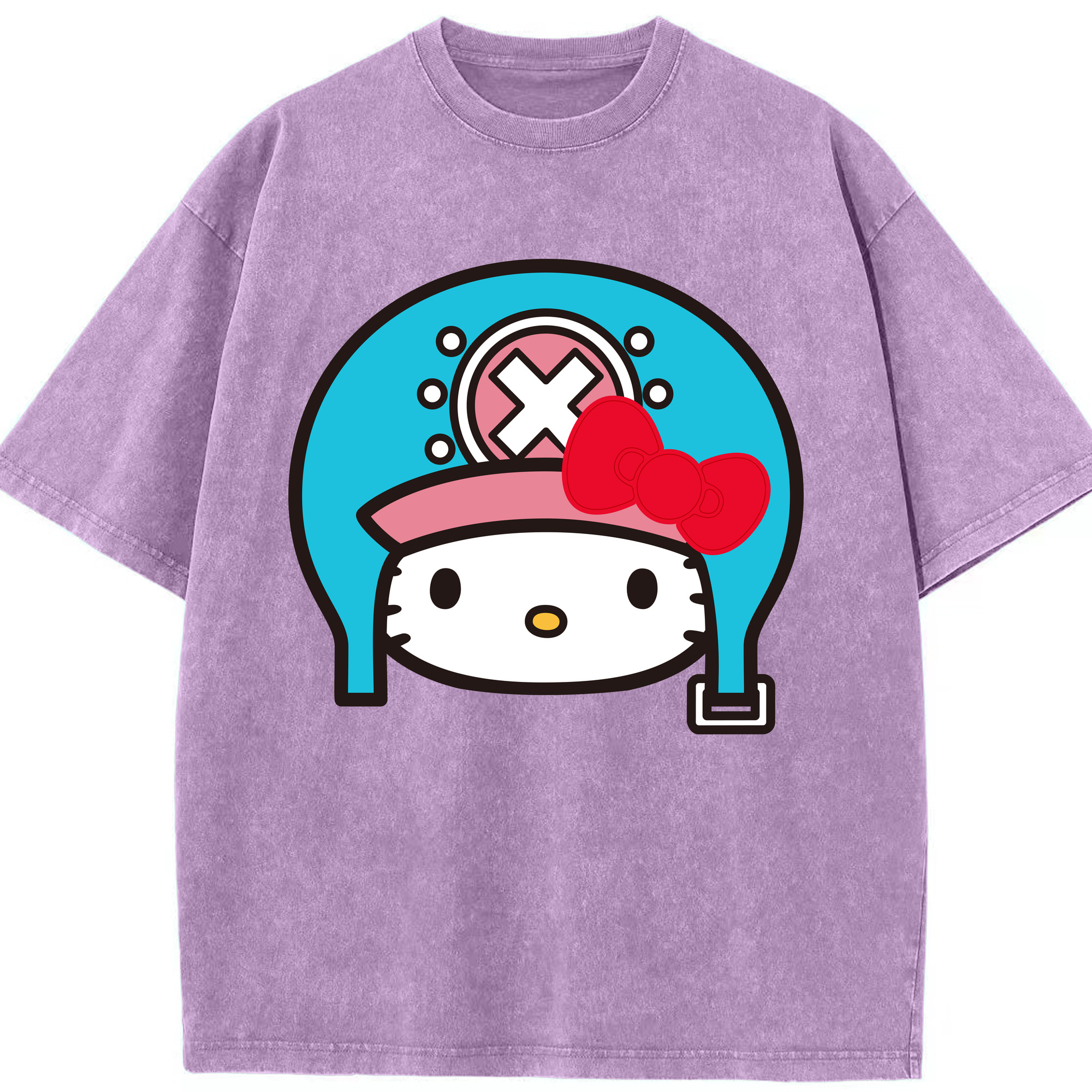 （画像用） Hello Kitty ハローキティ 綿100% ヴィンテージ風 半袖Tシャツ（フロントプリント）