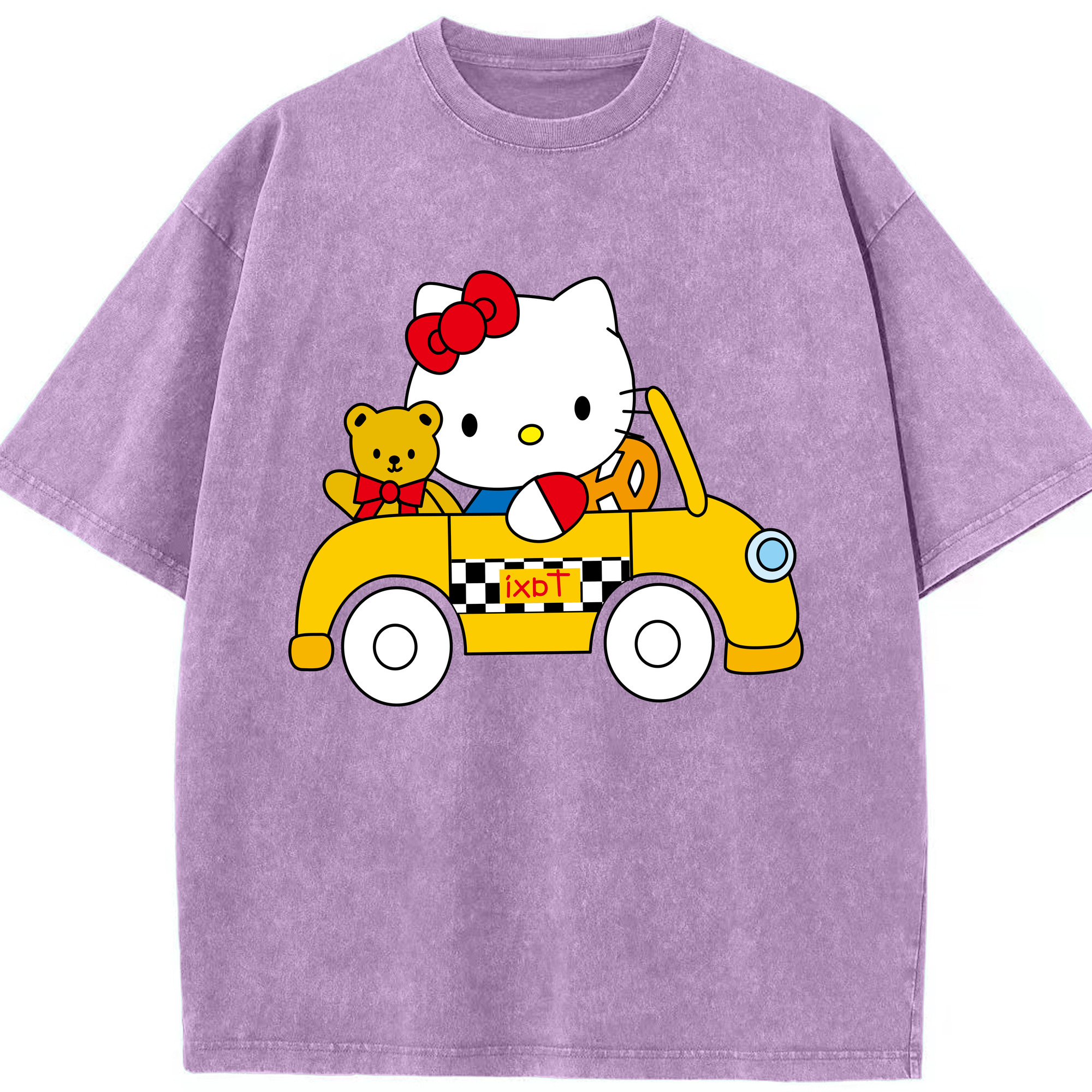 （画像用） Hello Kitty ハローキティ 綿100% ヴィンテージ風 半袖Tシャツ（フロントプリント）