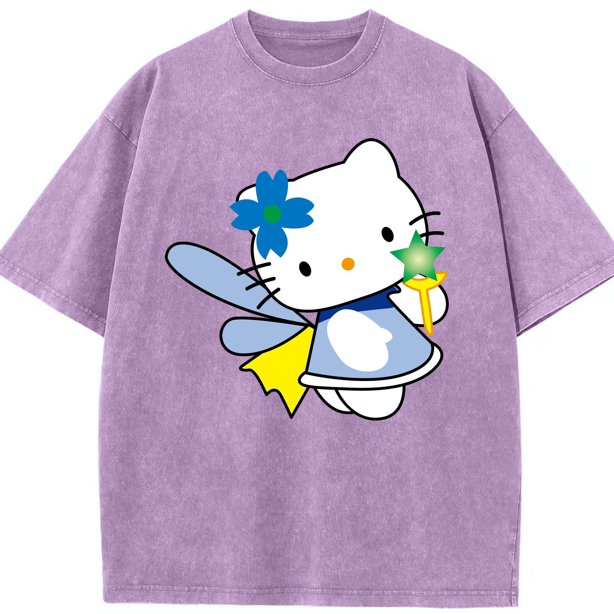 （画像用） Hello Kitty ハローキティ 綿100% ヴィンテージ風 半袖Tシャツ（フロントプリント）