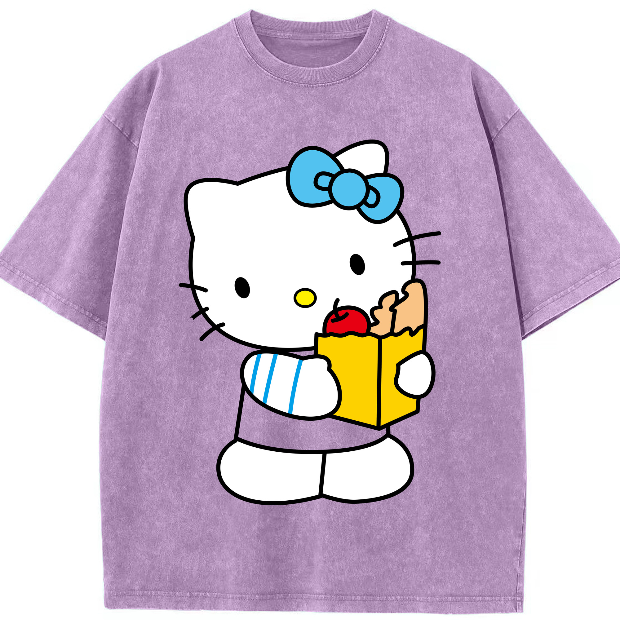 （画像用） Hello Kitty ハローキティ 綿100% ヴィンテージ風 半袖Tシャツ（フロントプリント）