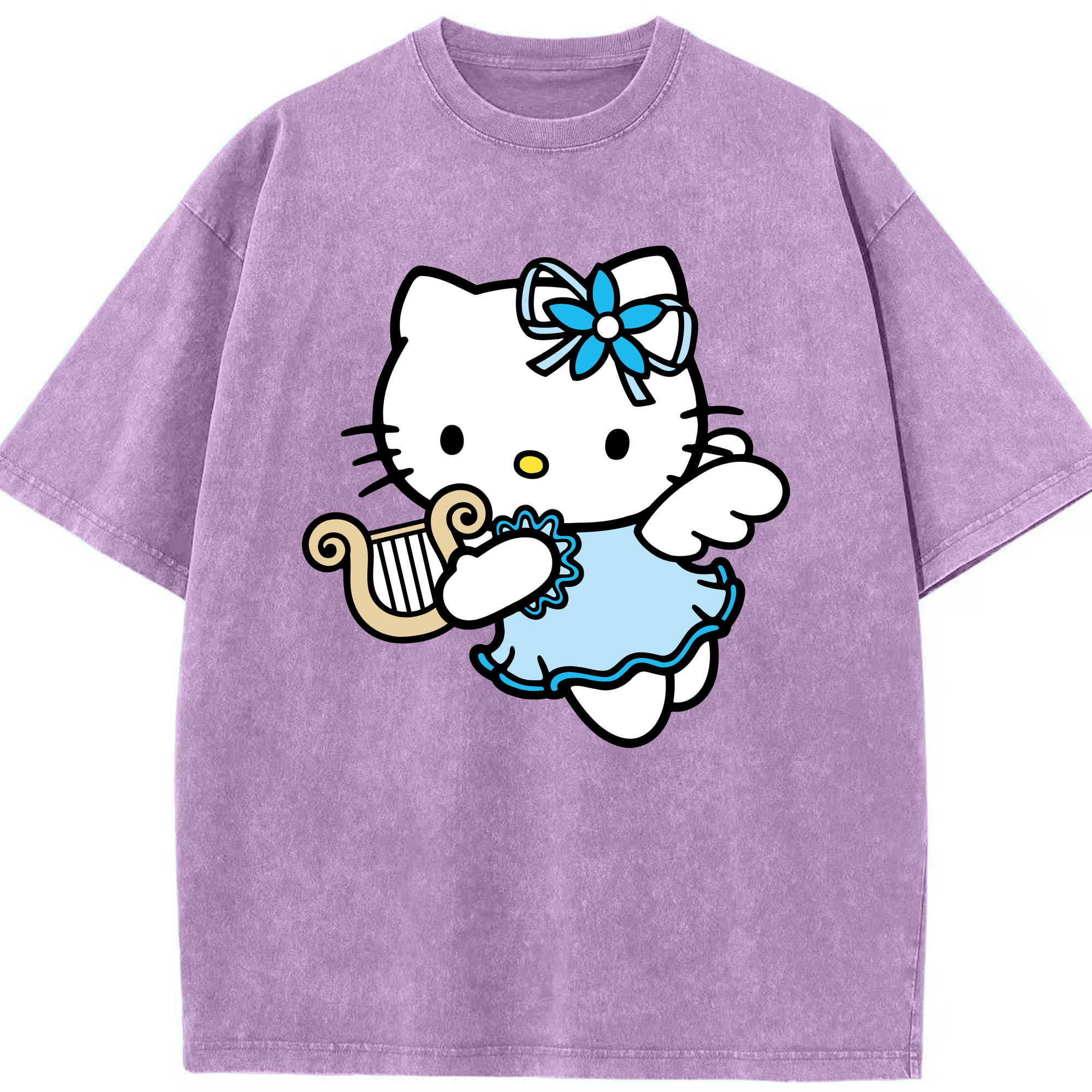 （画像用） Hello Kitty ハローキティ 綿100% ヴィンテージ風 半袖Tシャツ（フロントプリント）