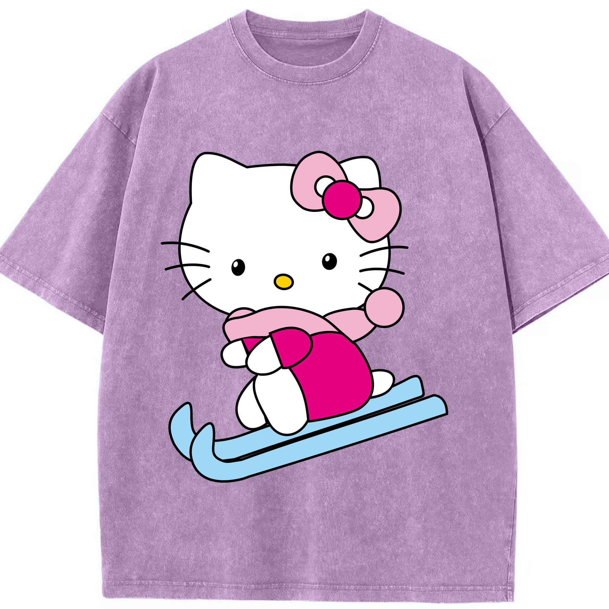 （画像用） Hello Kitty ハローキティ 綿100% ヴィンテージ風 半袖Tシャツ（フロントプリント）