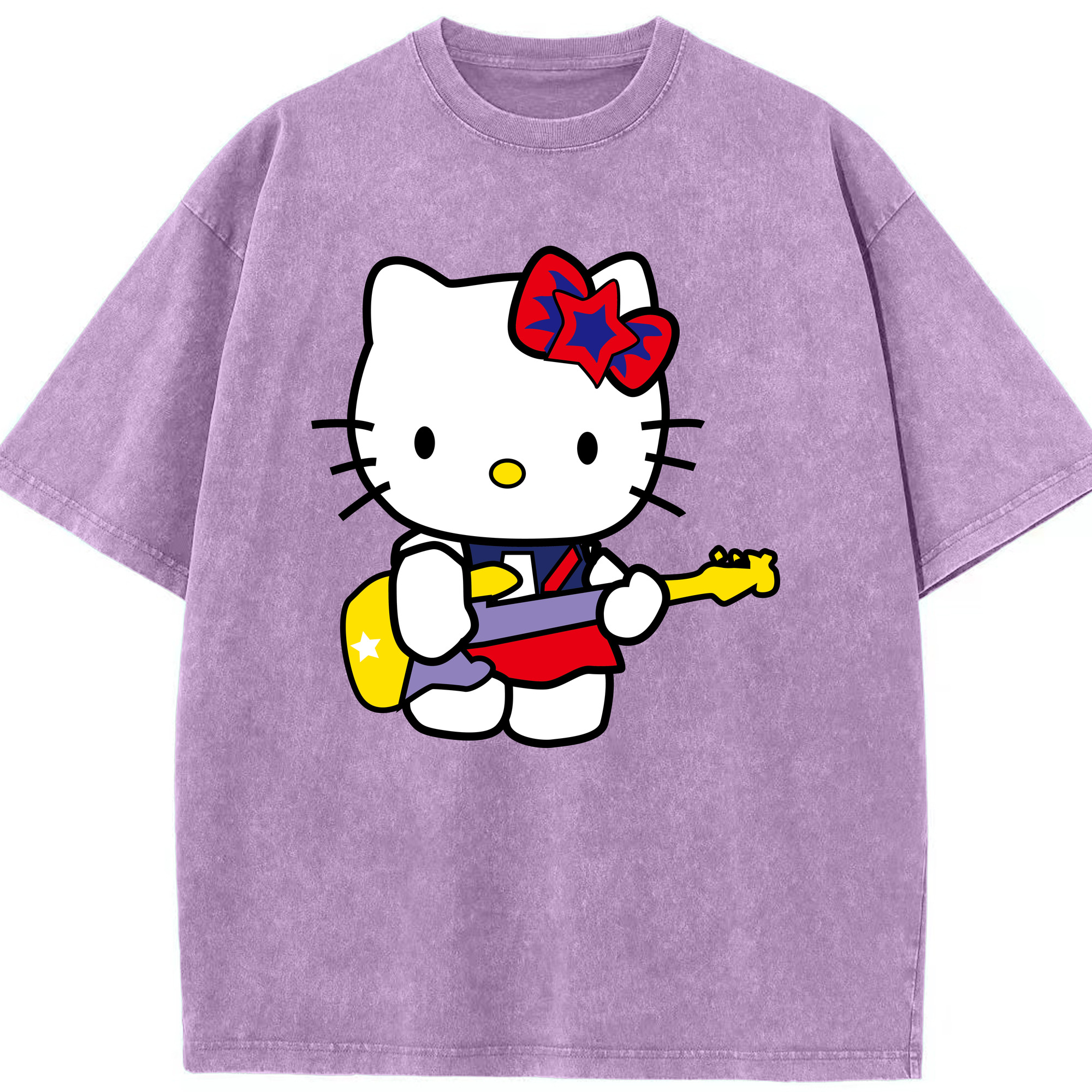 （画像用） Hello Kitty ハローキティ 綿100% ヴィンテージ風 半袖Tシャツ（フロントプリント）