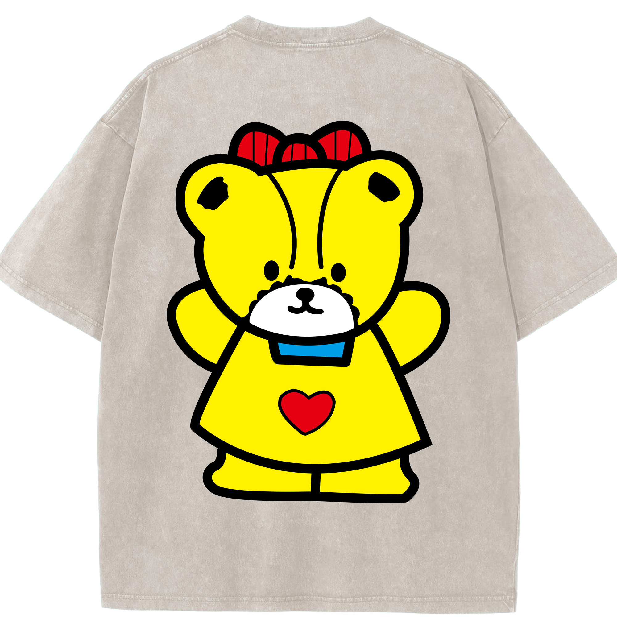 （画像用） Hello Kitty ハローキティ 綿100% ヴィンテージ風 半袖Tシャツ（背面プリント）