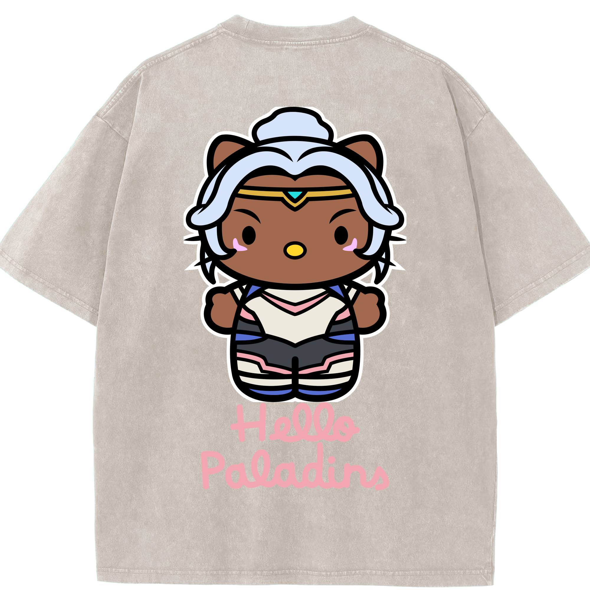 （画像用） Hello Kitty ハローキティ 綿100% ヴィンテージ風 半袖Tシャツ（背面プリント）