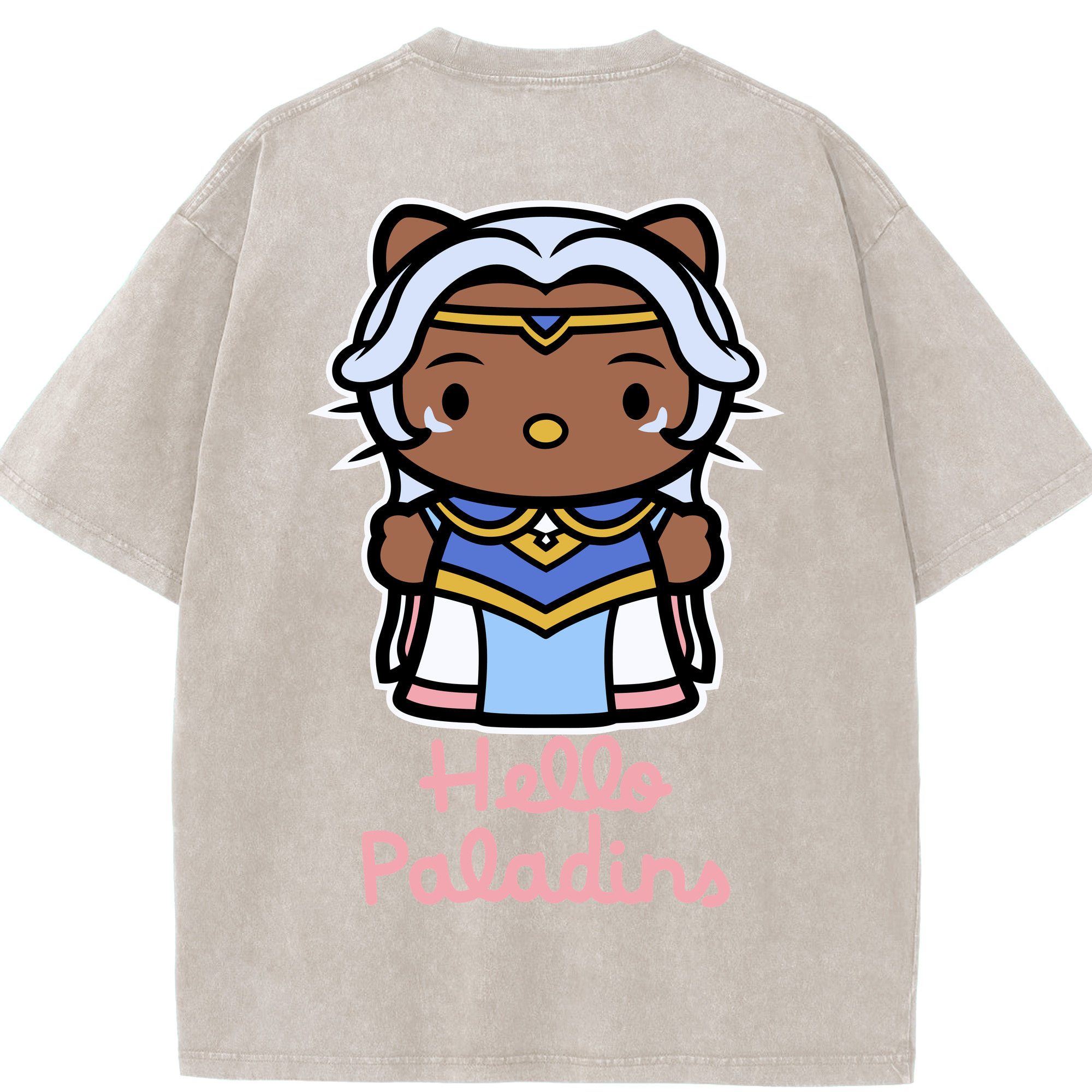 （画像用） Hello Kitty ハローキティ 綿100% ヴィンテージ風 半袖Tシャツ（背面プリント）