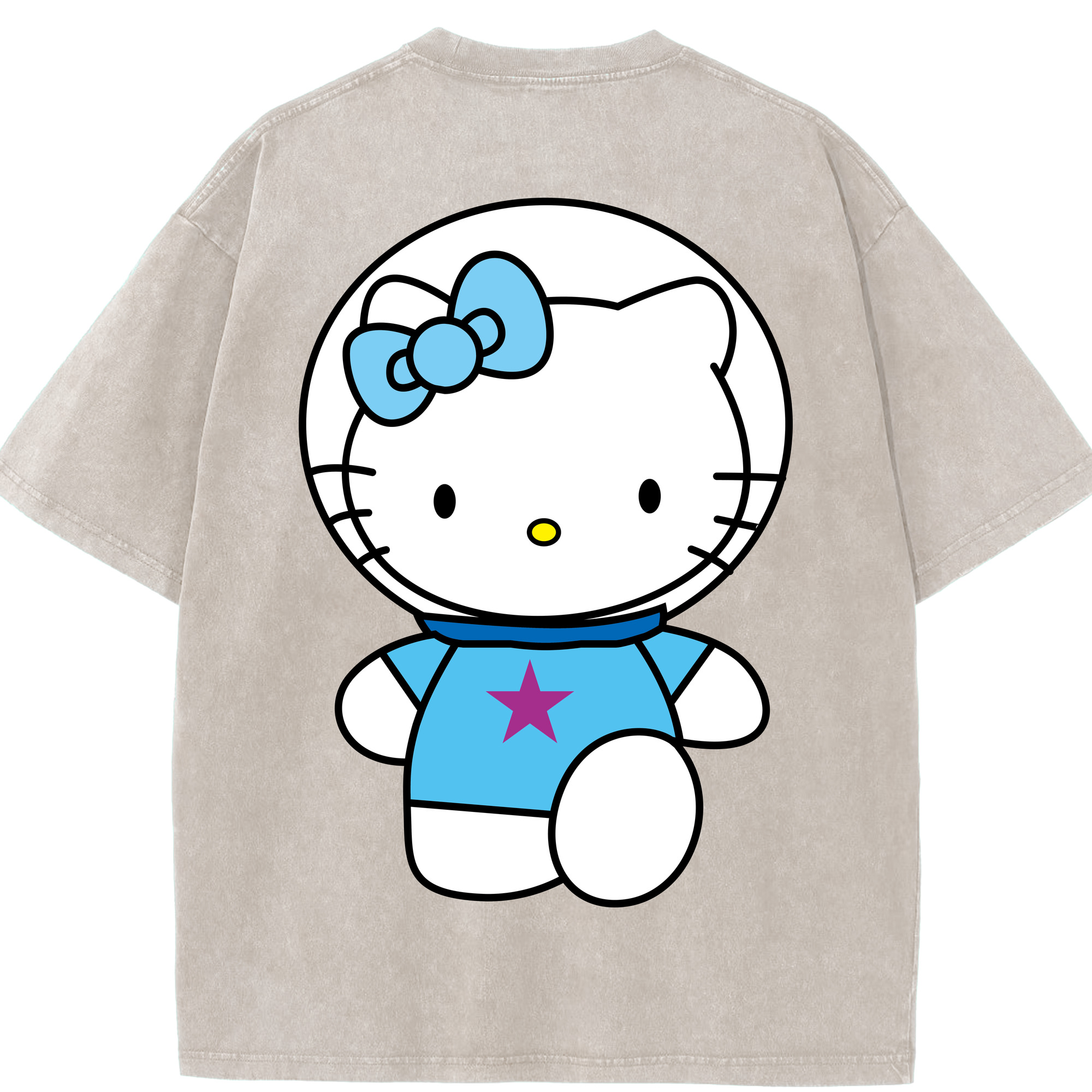 （画像用） Hello Kitty ハローキティ 綿100% ヴィンテージ風 半袖Tシャツ（背面プリント）