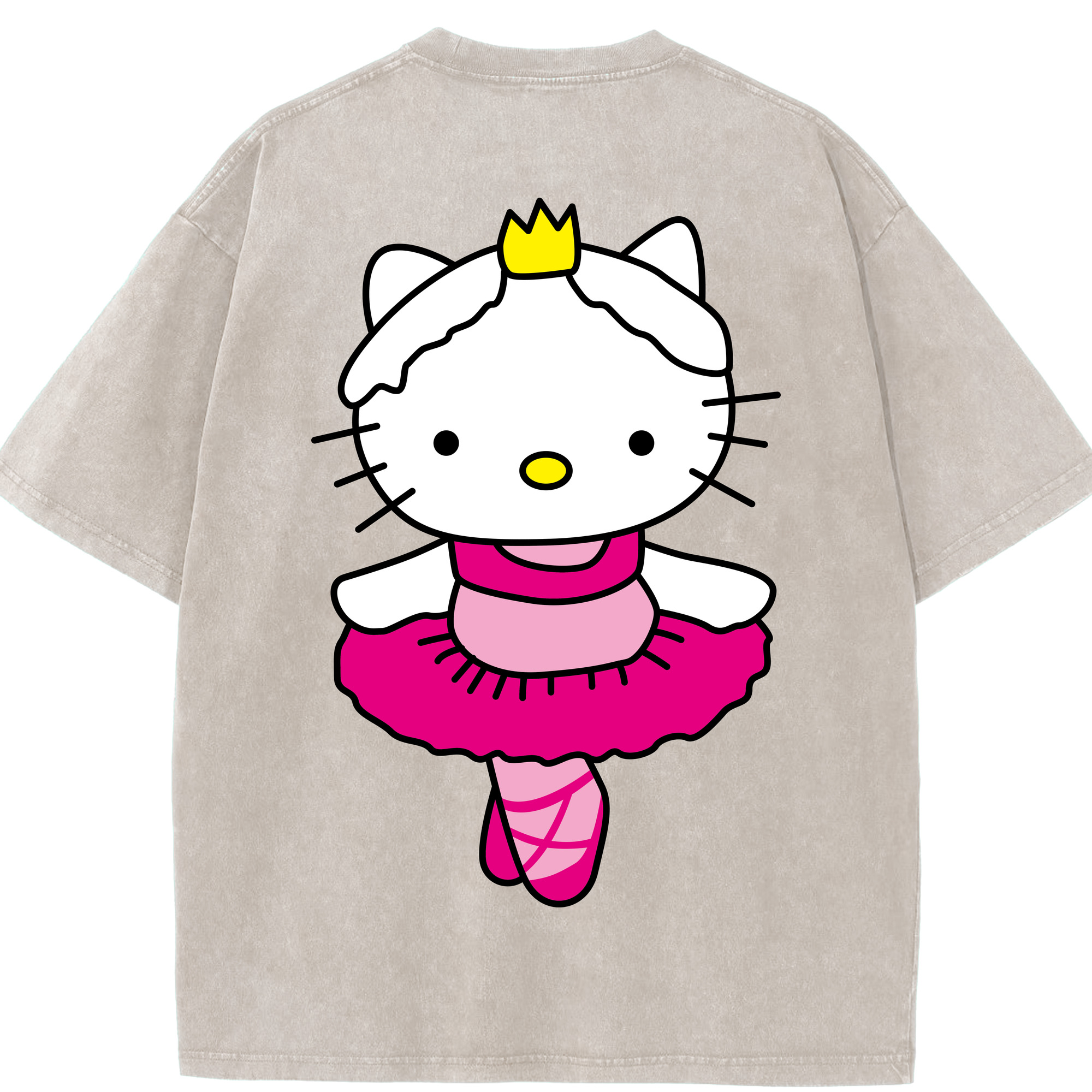 （画像用） Hello Kitty ハローキティ 綿100% ヴィンテージ風 半袖Tシャツ（背面プリント）